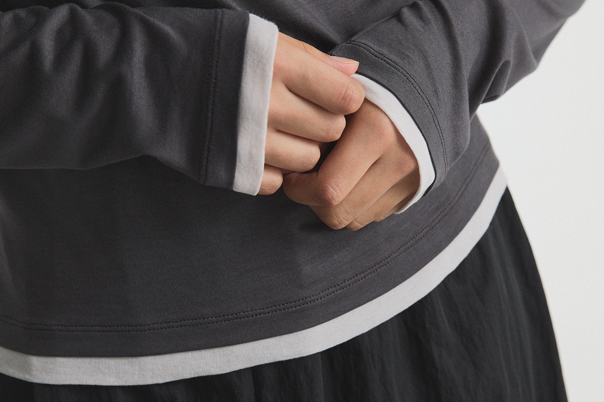 Drape Layered Tops 袖、裾