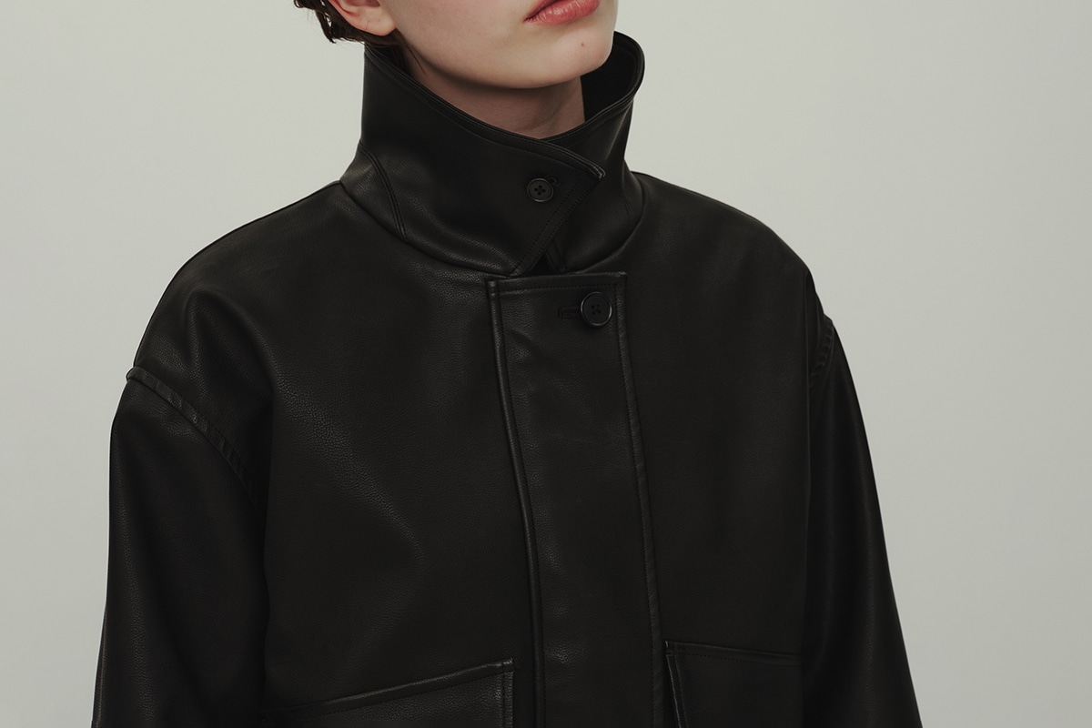 Leather Blouson｜ヴィンテージ調フェイクレザー バルーンブルゾン（合成皮革）