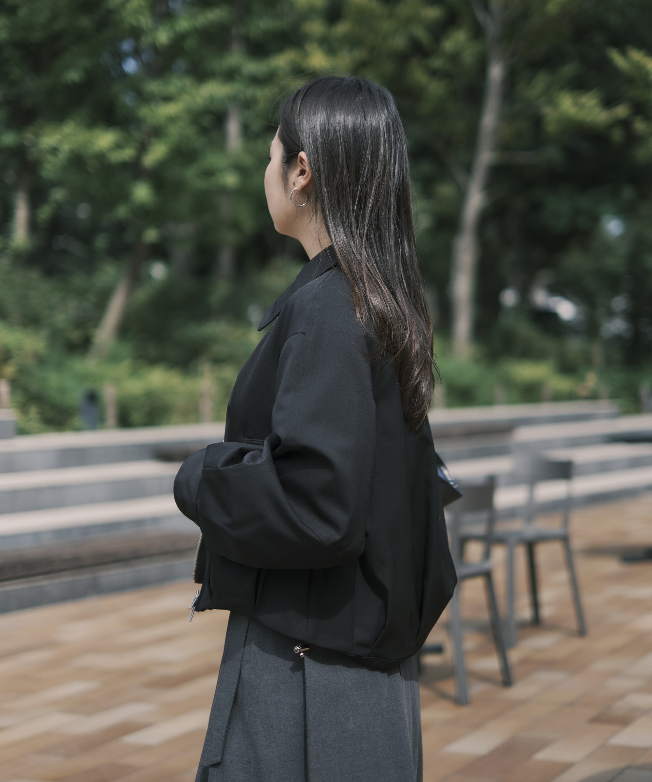 袖ボリュームのクローズアップ