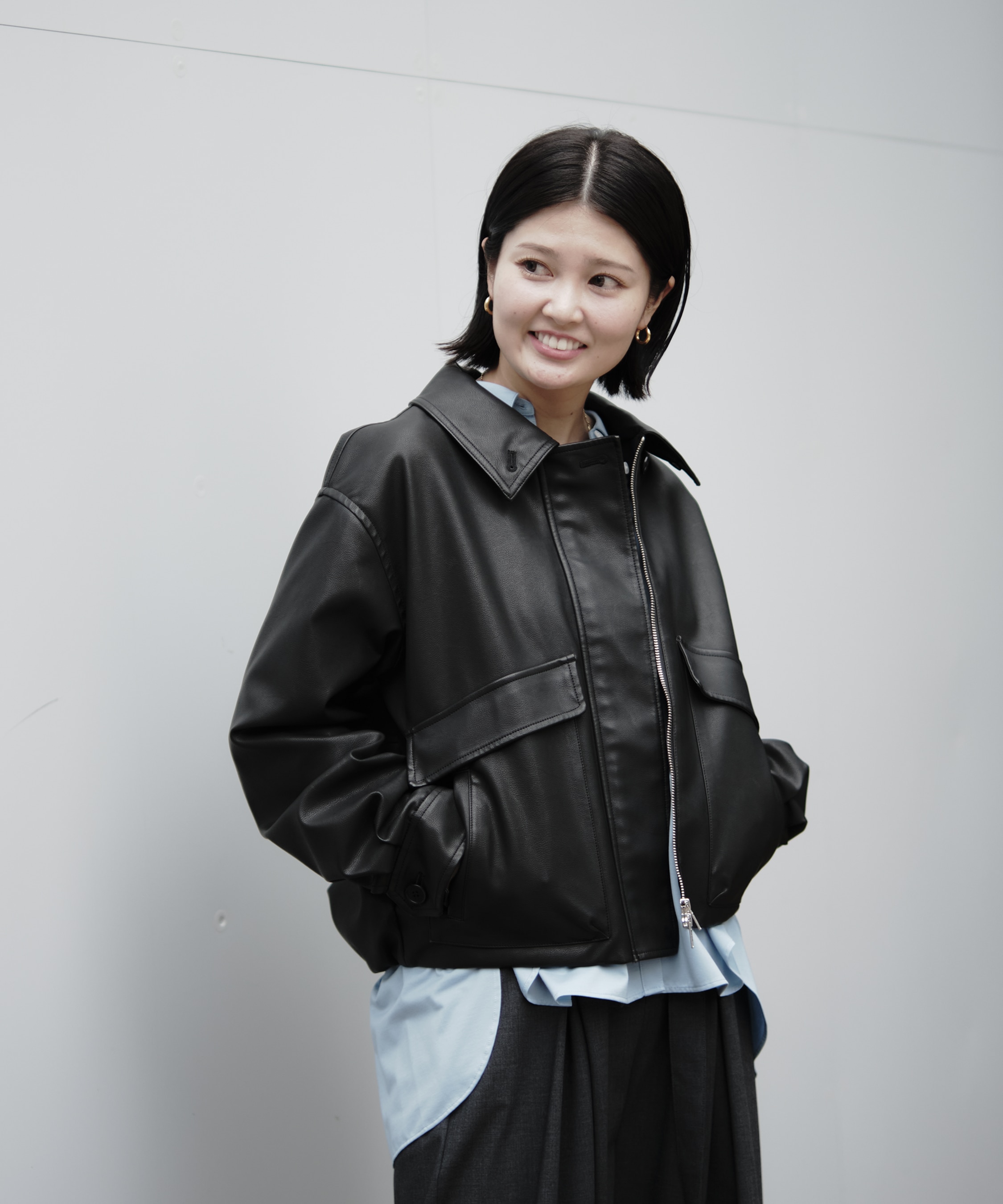 Leather Blouson 上半身ディテール