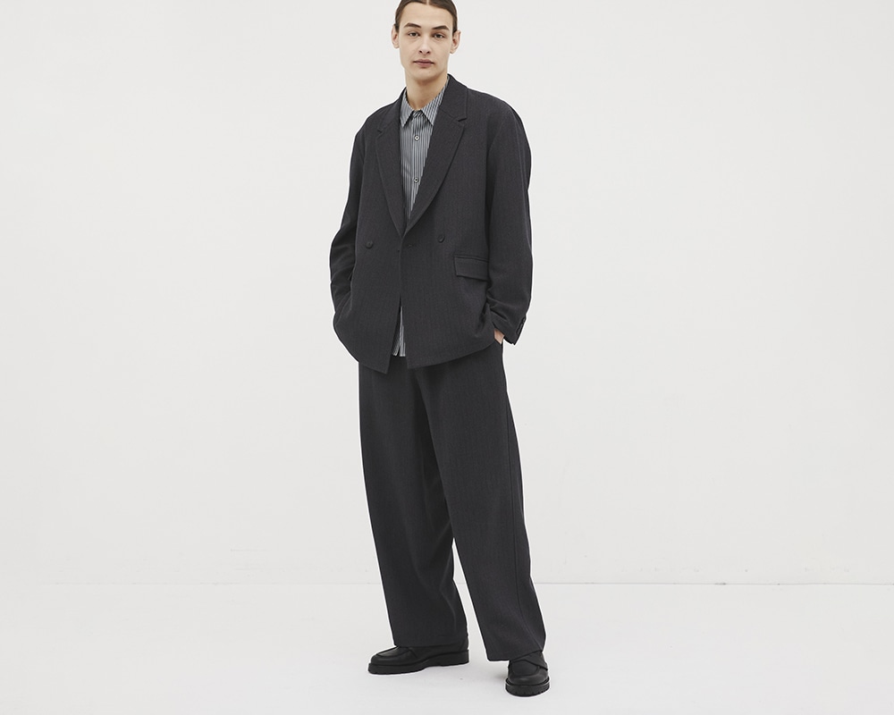 Belt Arranged Tuck Wide Pants