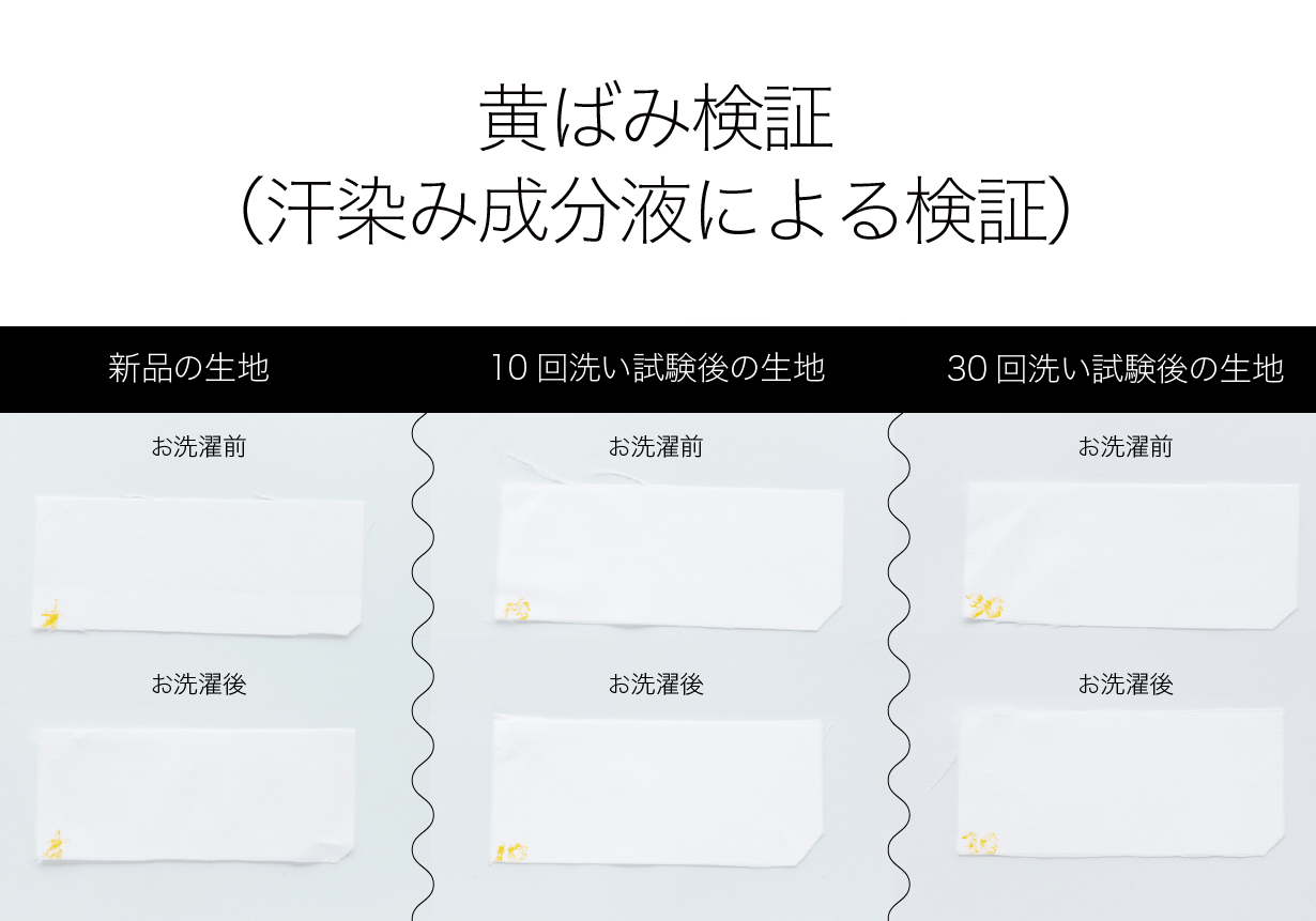 黄ばみに関する検証イメージ