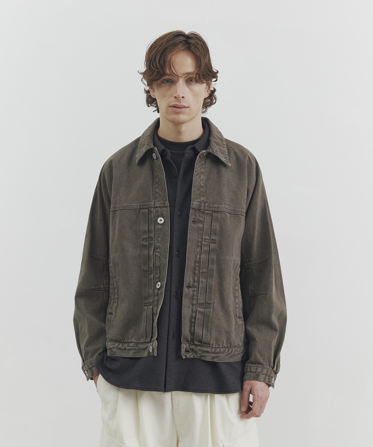 フェードデニムブルゾン