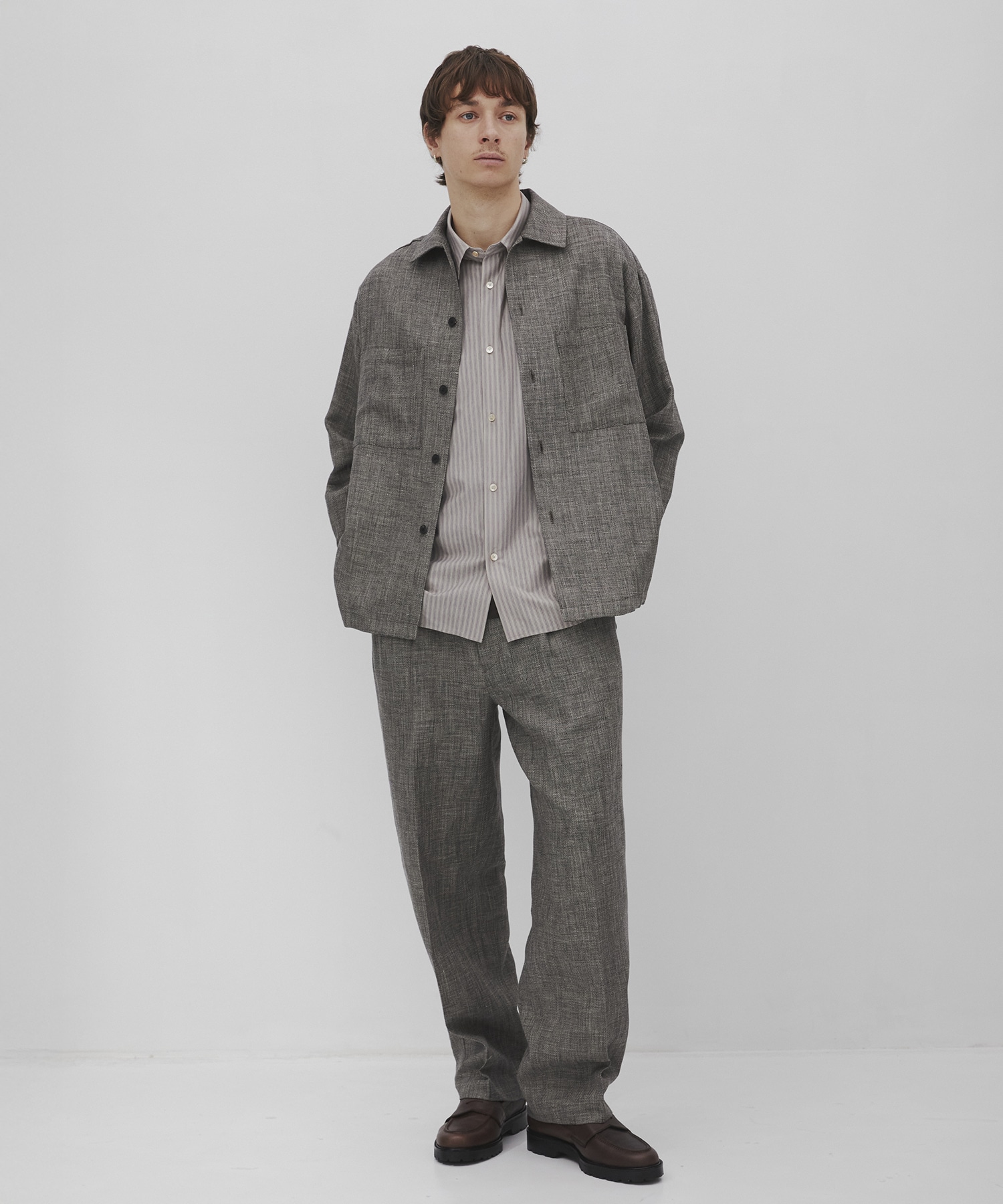 Hemp linen オーバーシャツ