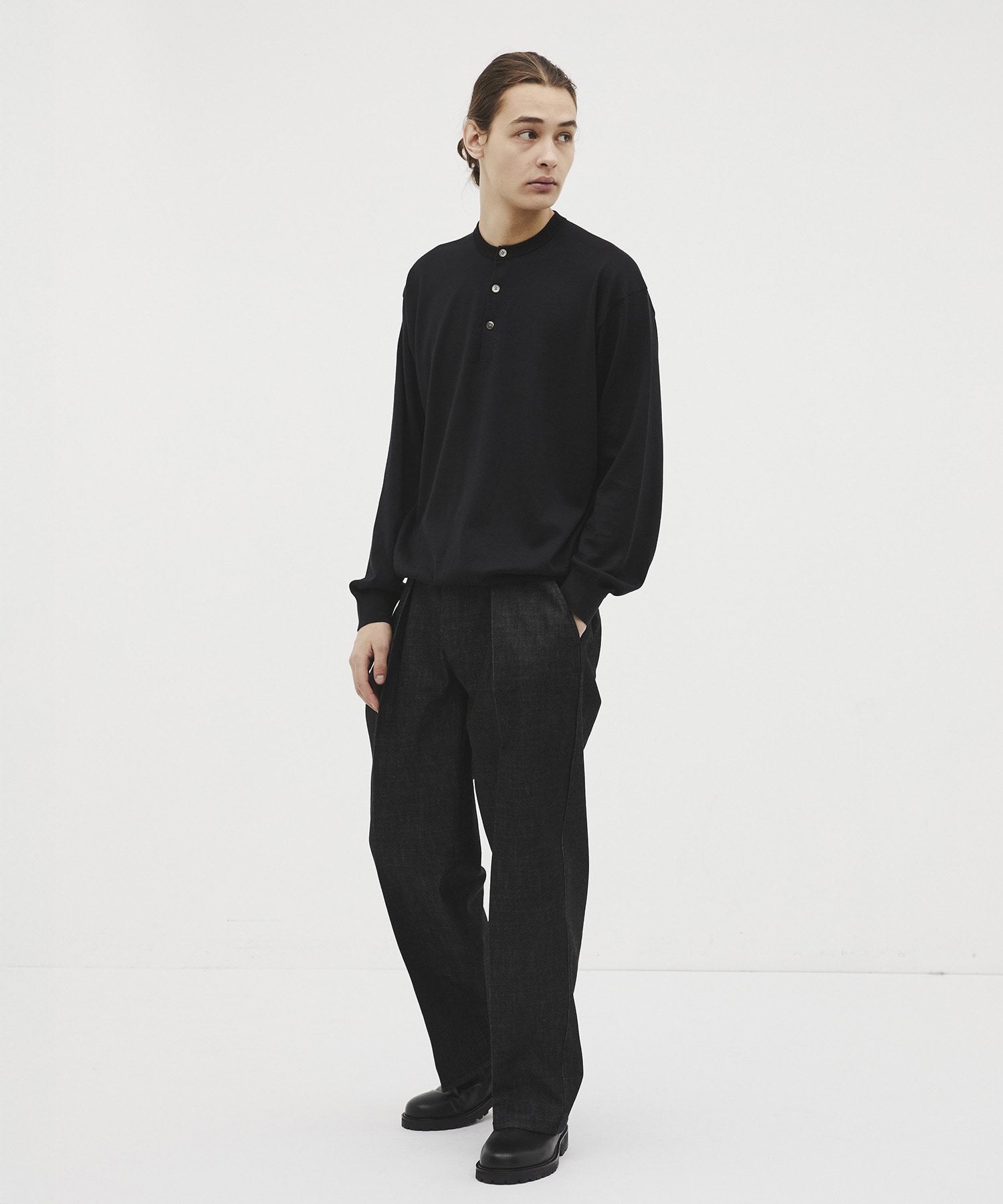 Sea island cotton ヘンリーネック