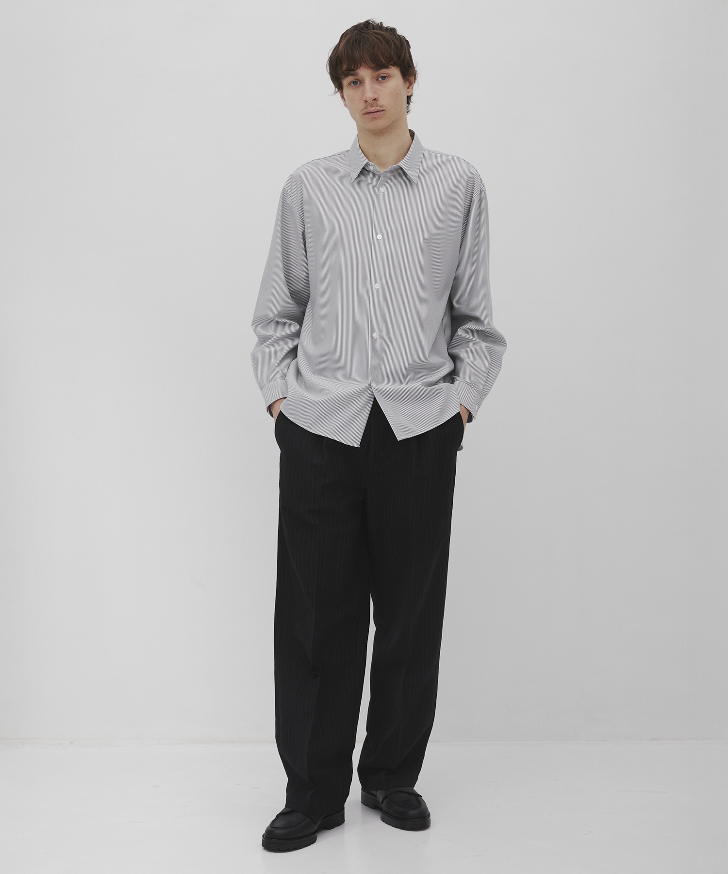 ウールリネンウェザ-イージースラックス