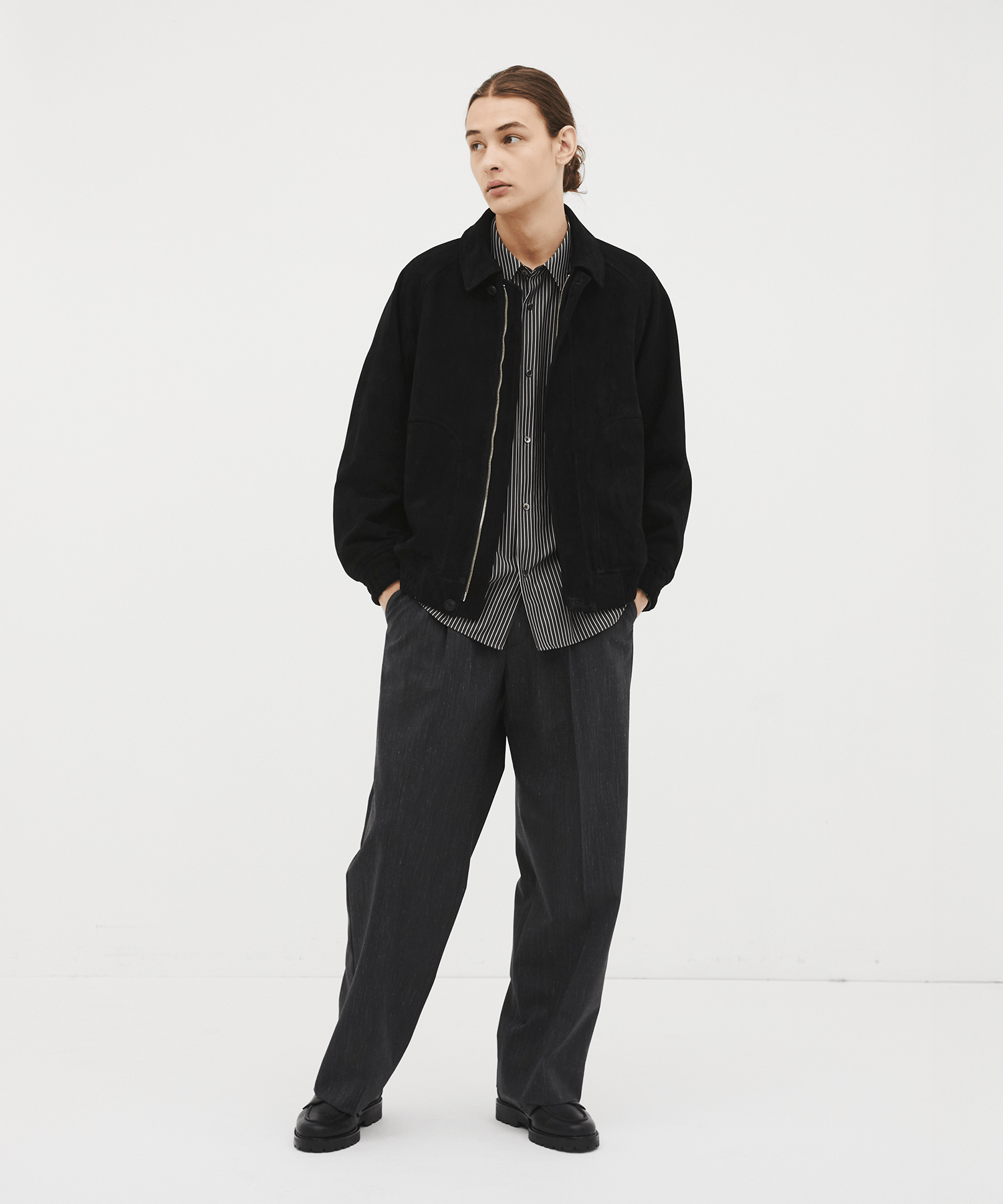 Kuramae leather zip-up jacket