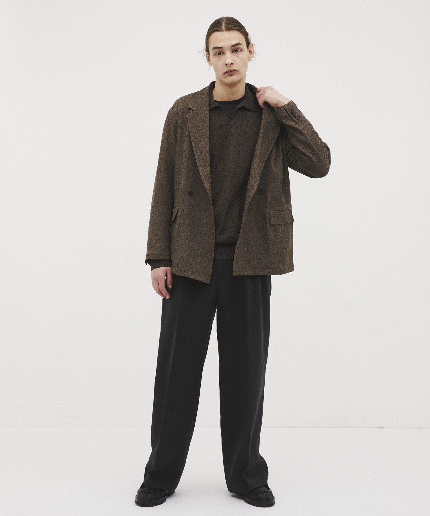 Mix herringbone ダブルジャケット