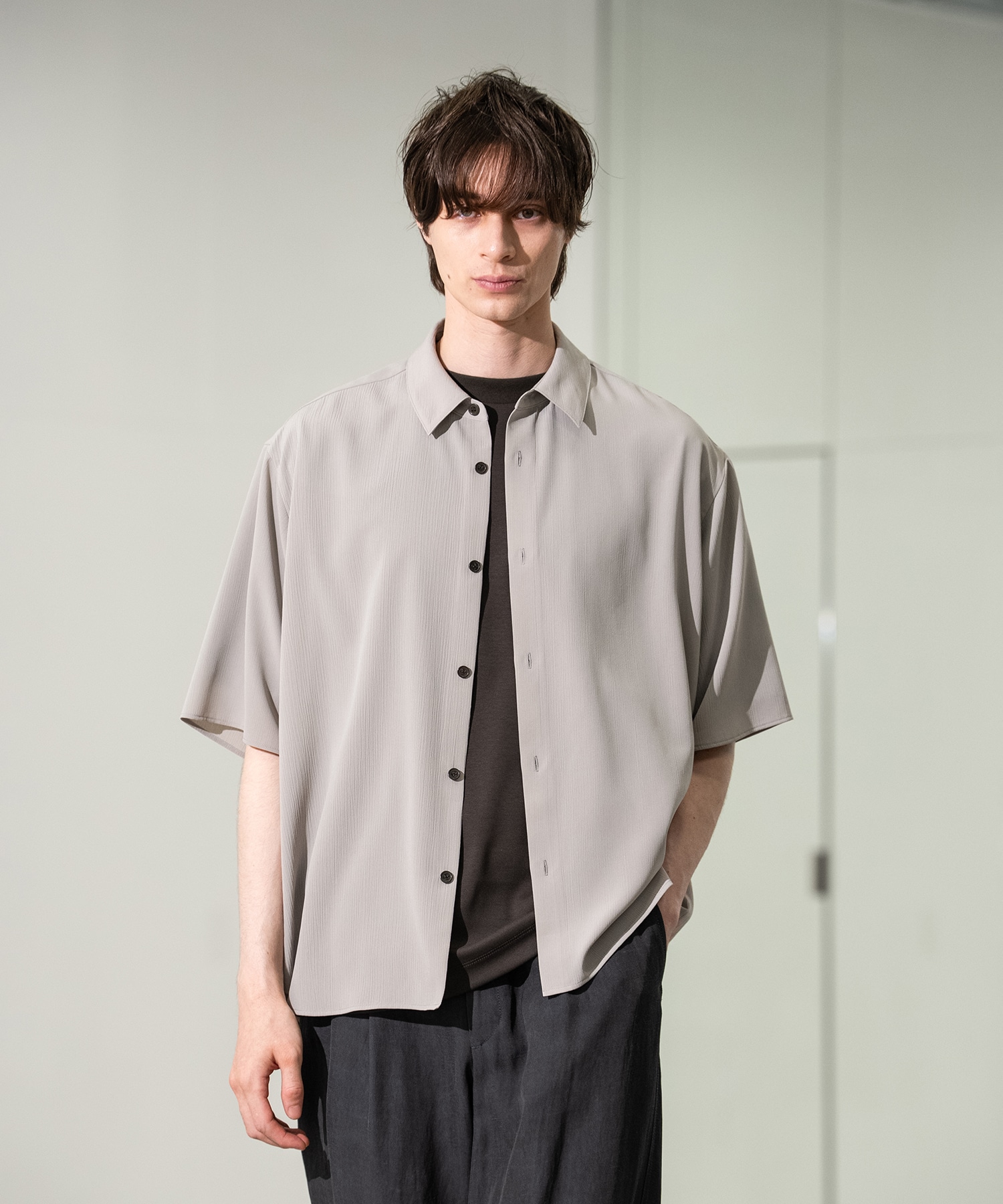 Air pleats リラックスS/Sシャツ