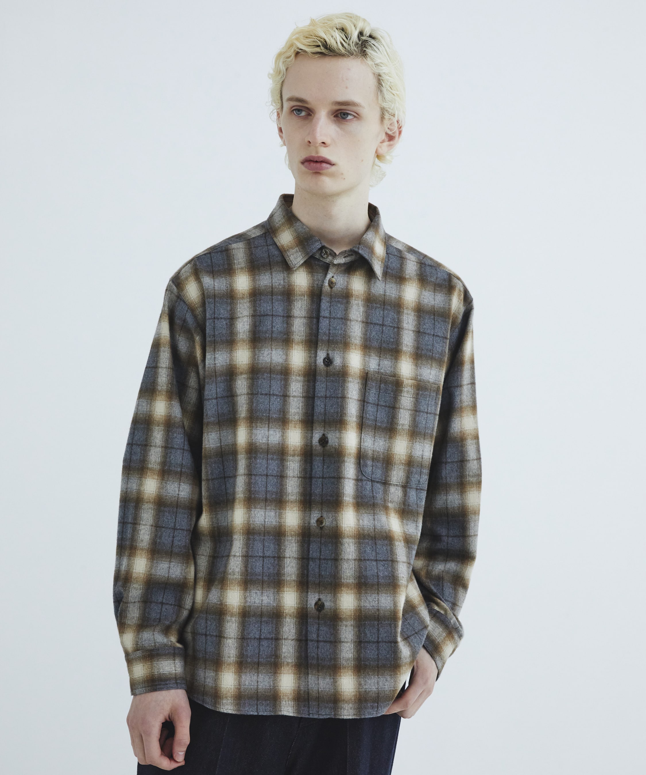ソフトフランネルチェックシャツ