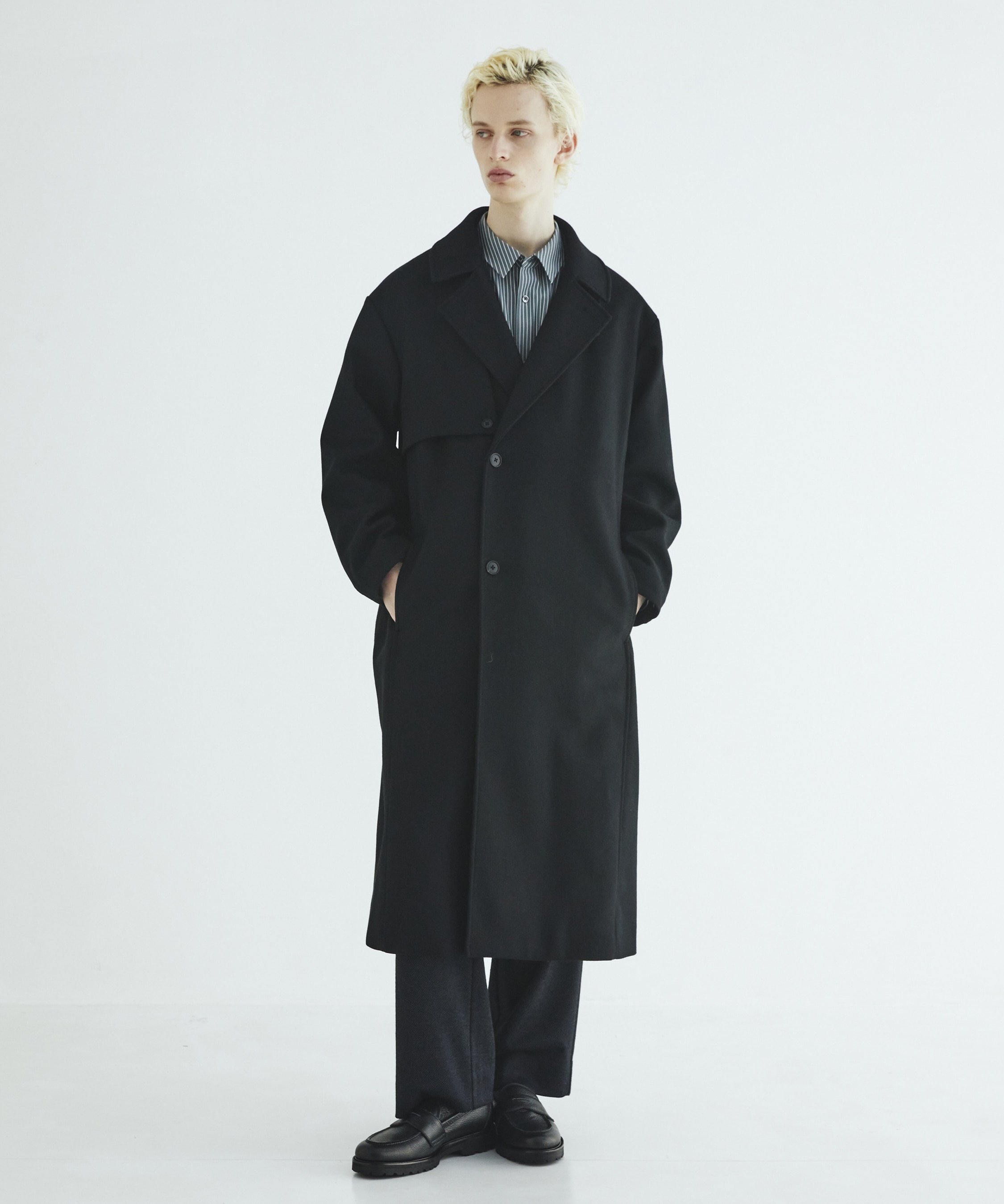 Premium meltonベルテッドコート