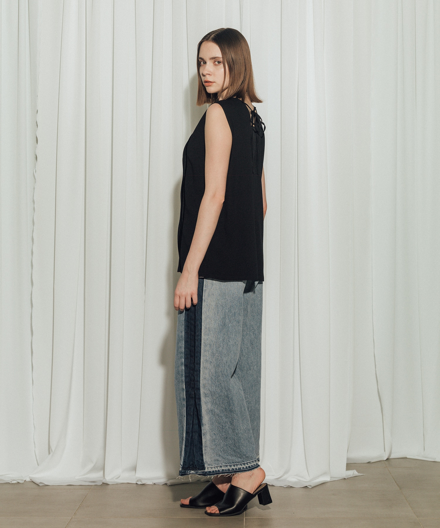 Back Satin Georgette Tops