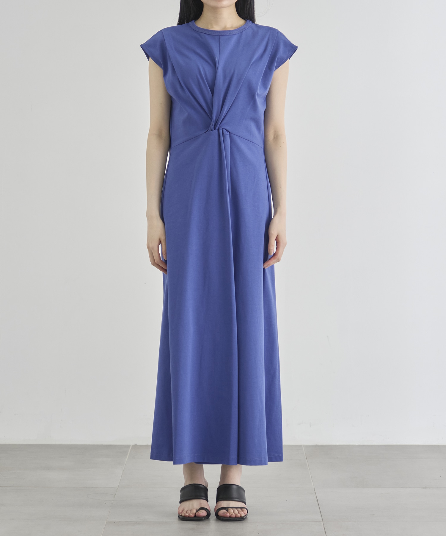 Shoulder Tuck Twist Dress