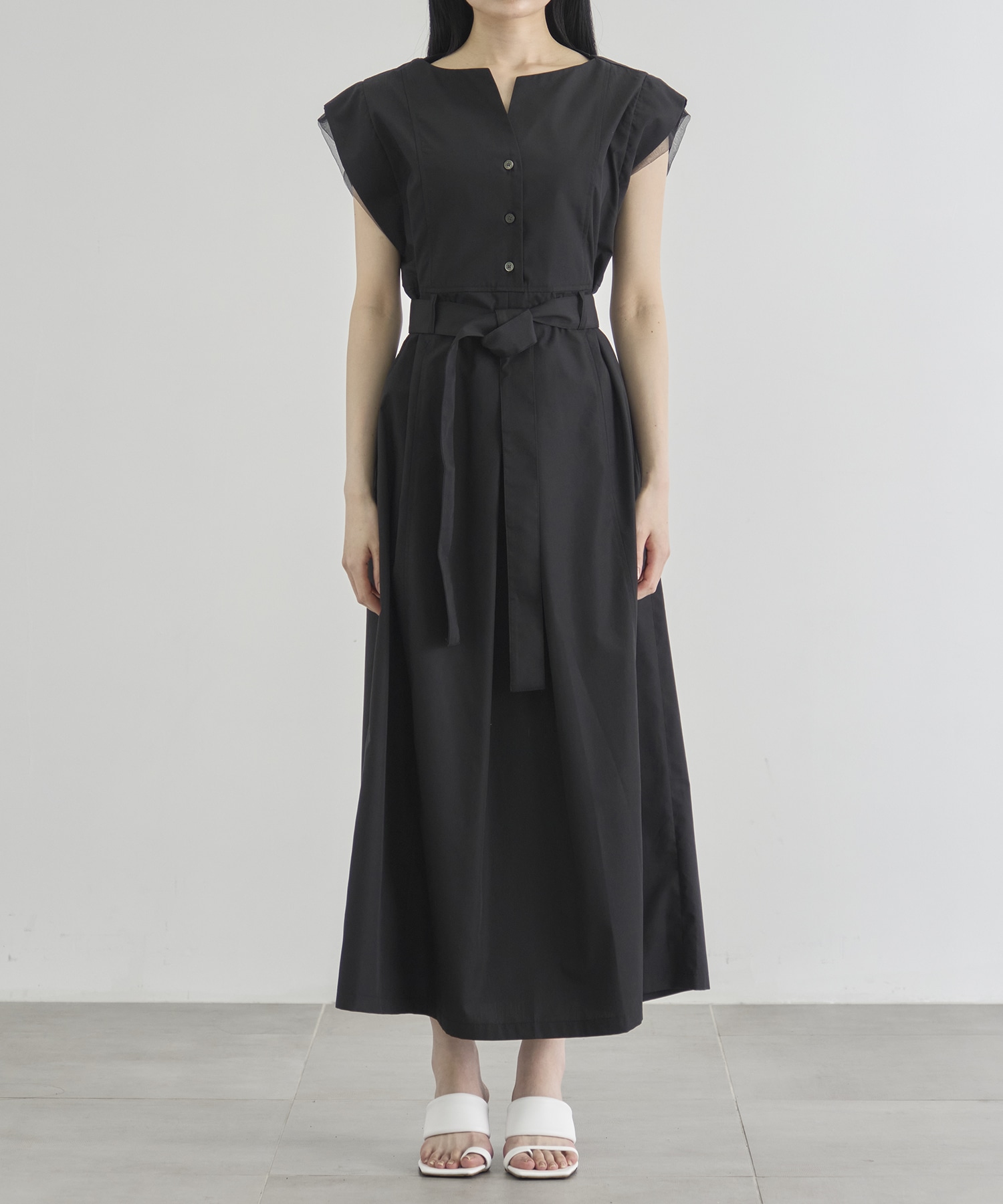 Chambray Belted Dress