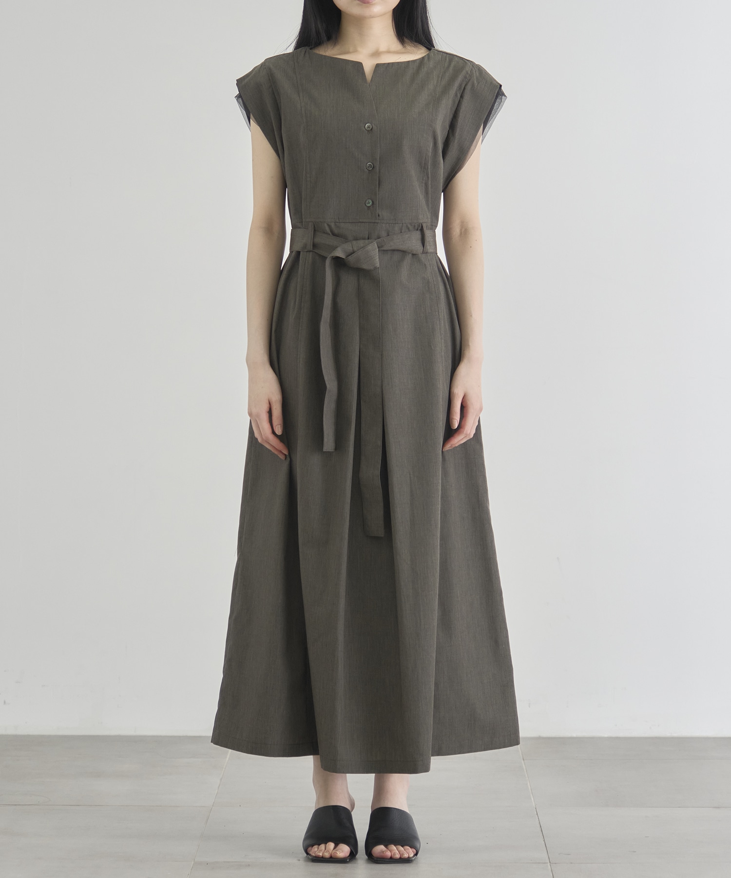 Chambray Belted Dress