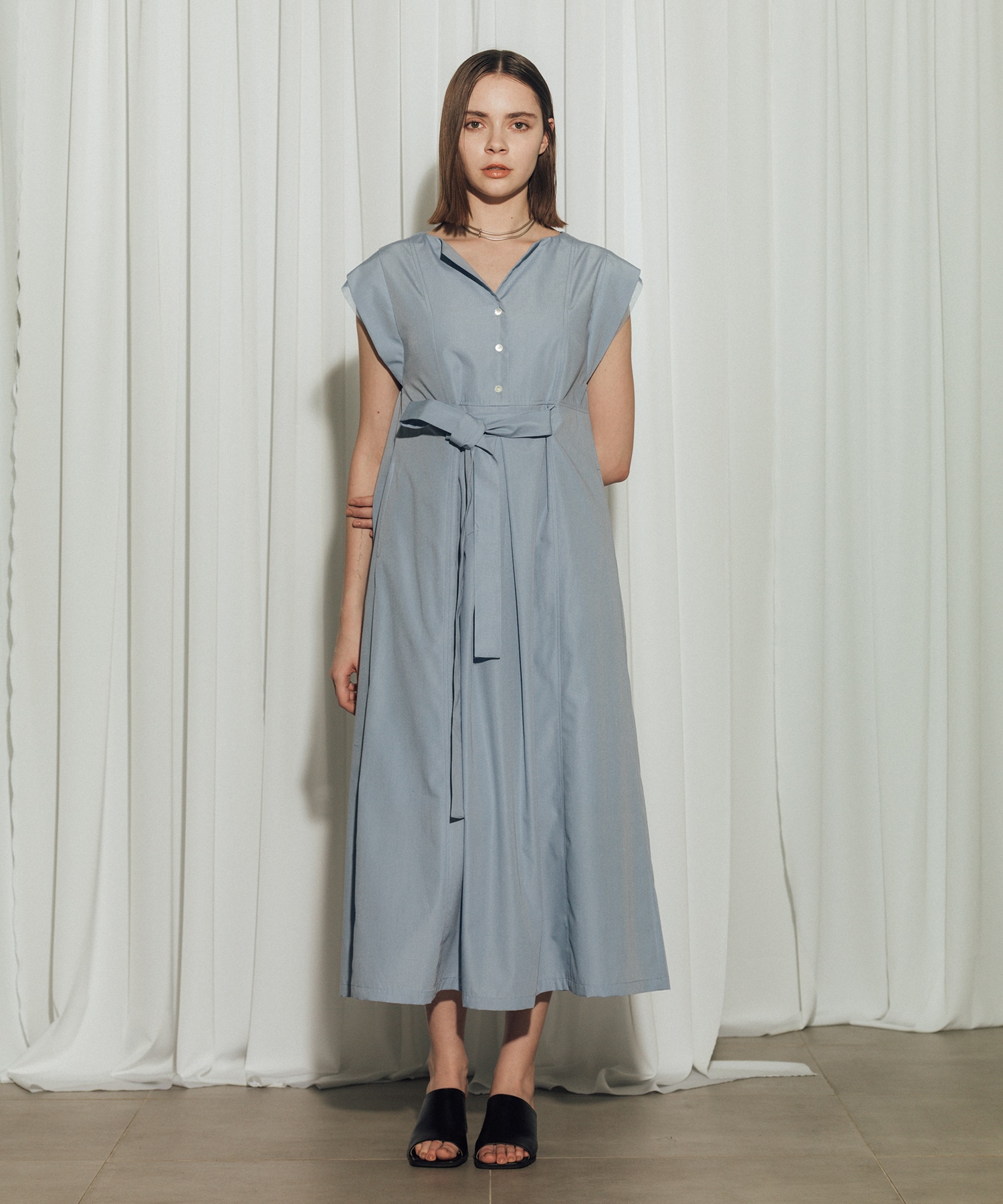 Chambray Belted Dress