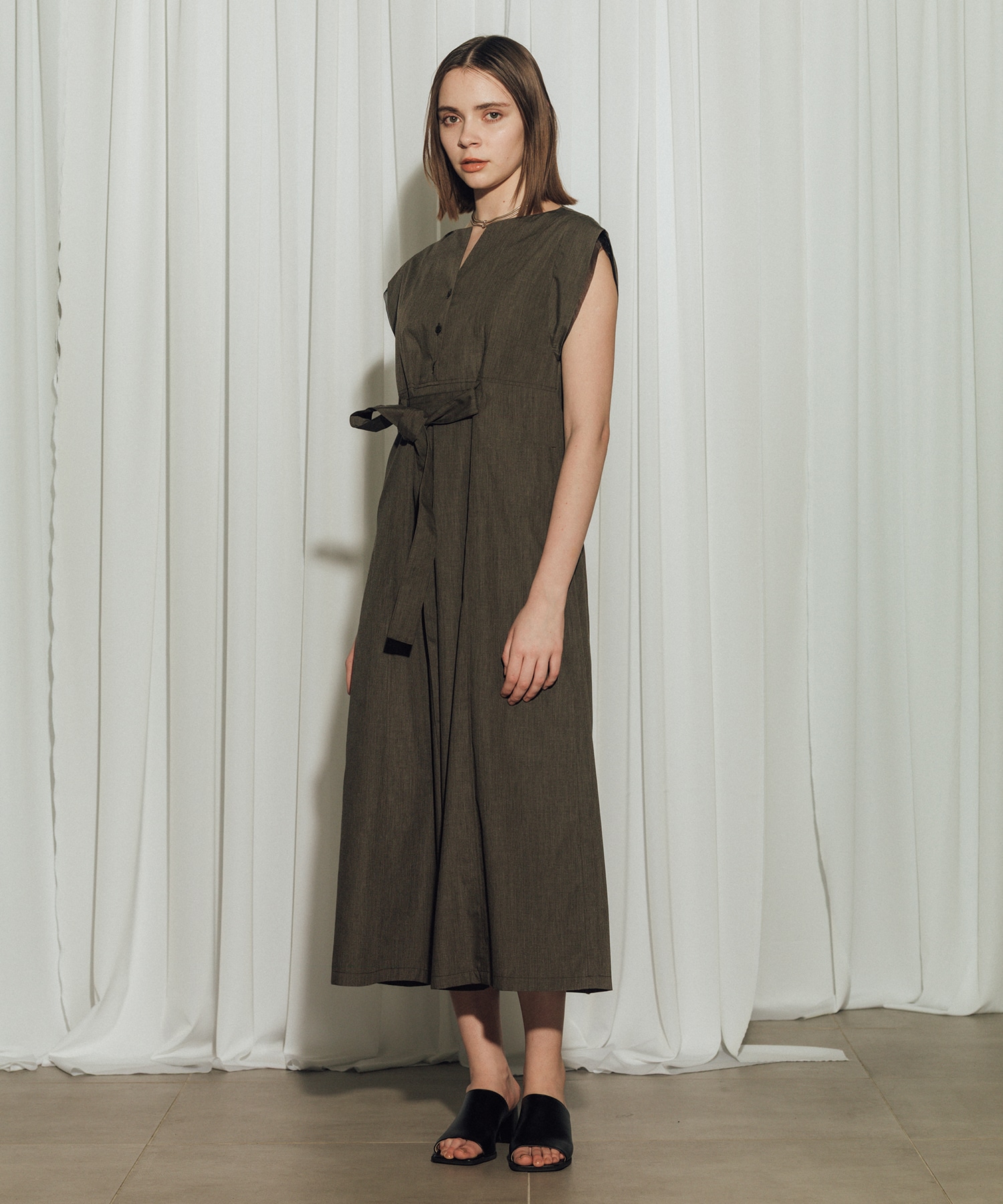 Chambray Belted Dress