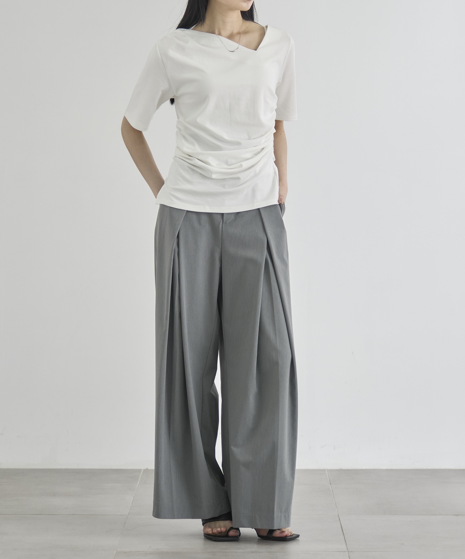 Asymmetry Tack Drape Tee