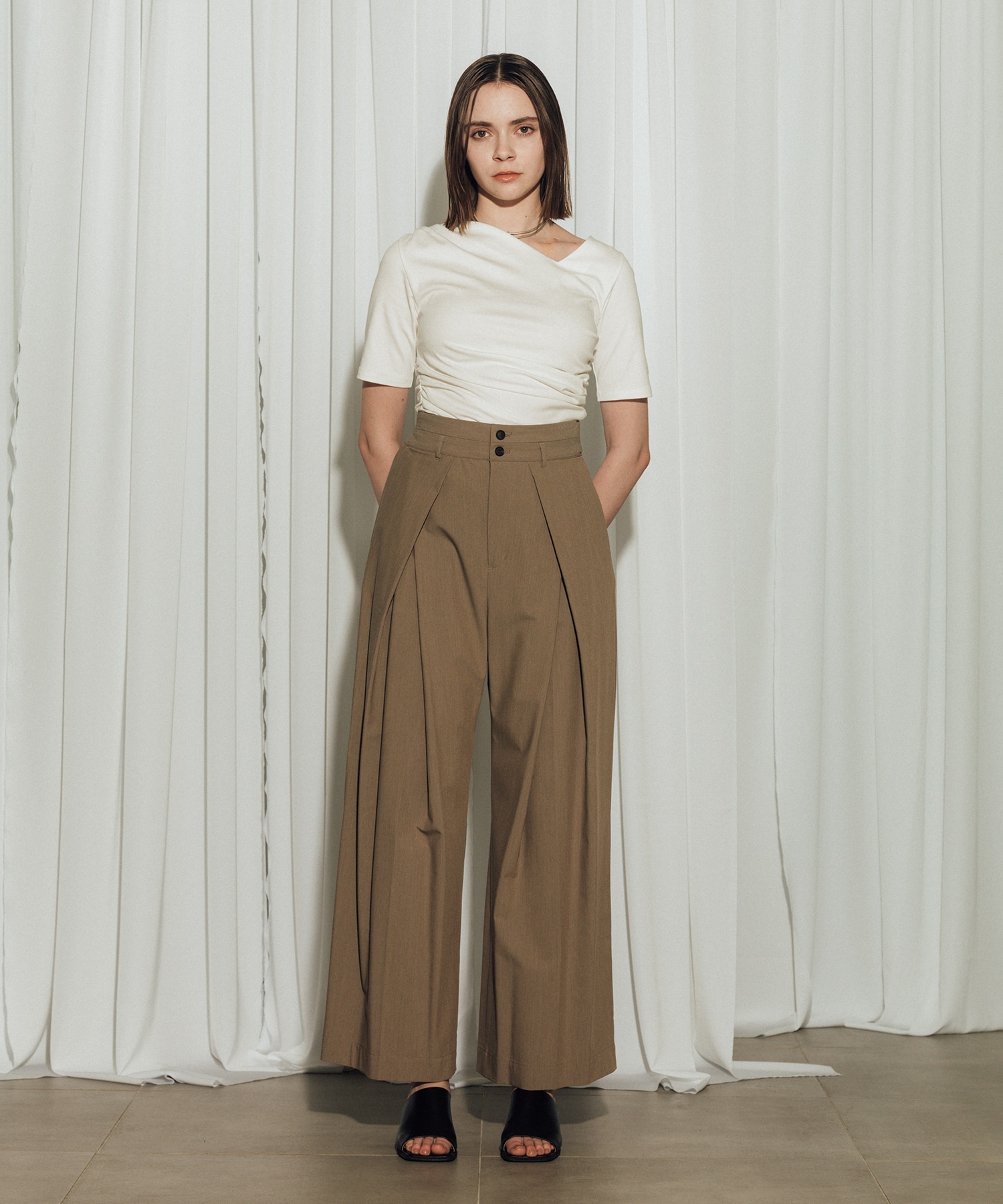 Asymmetry Tack Drape Tee