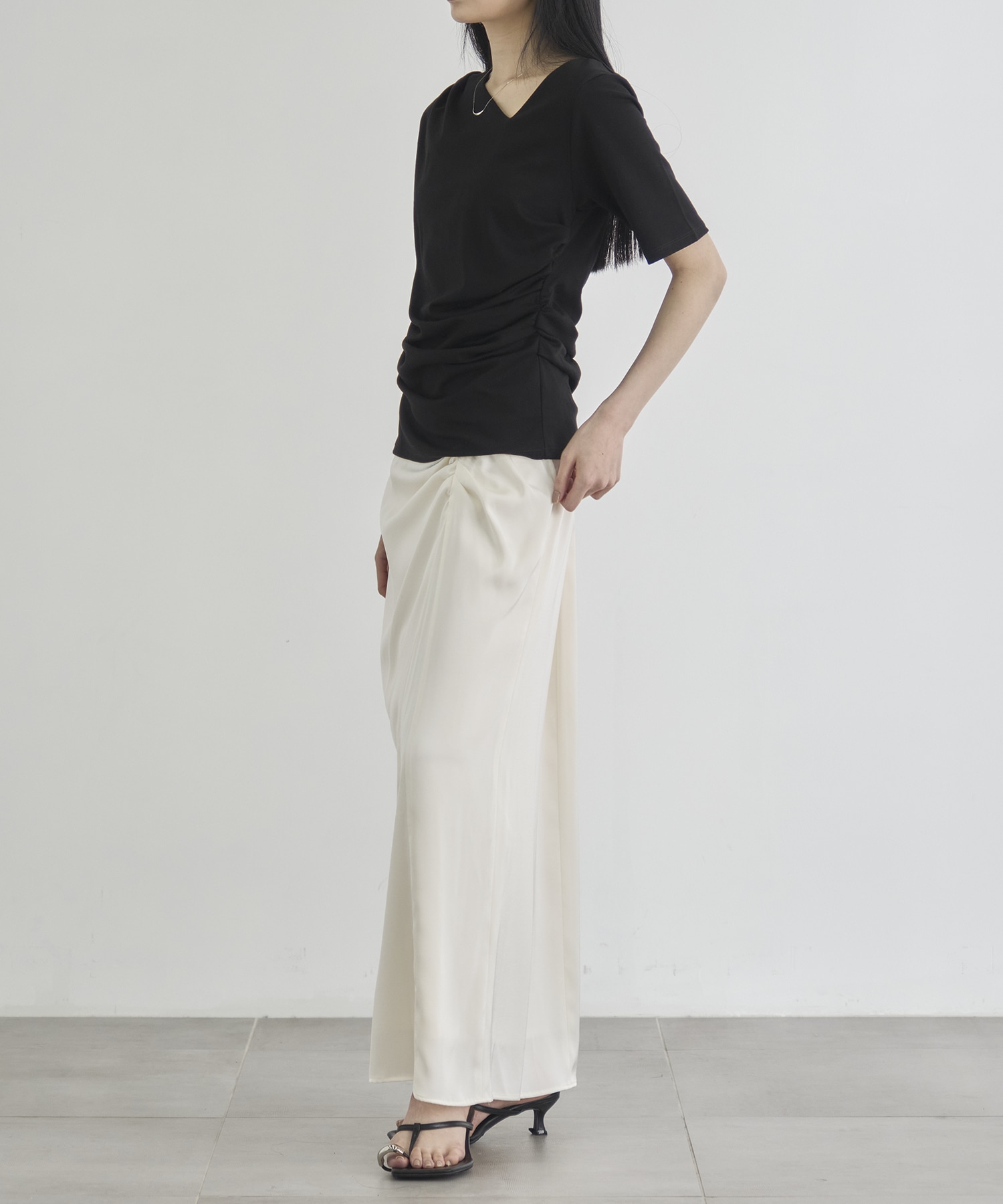 Asymmetry Tack Drape Tee