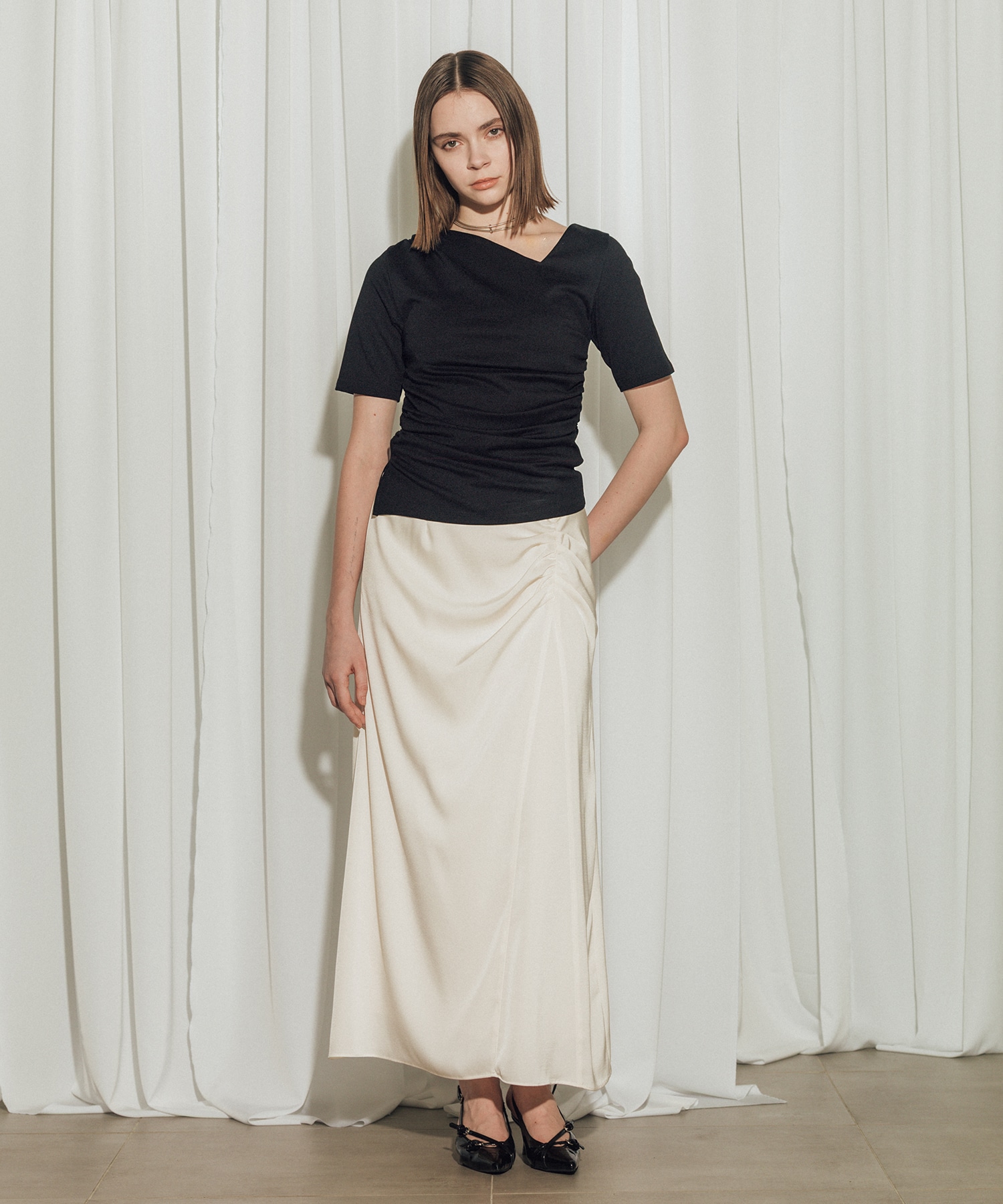 Asymmetry Tack Drape Tee