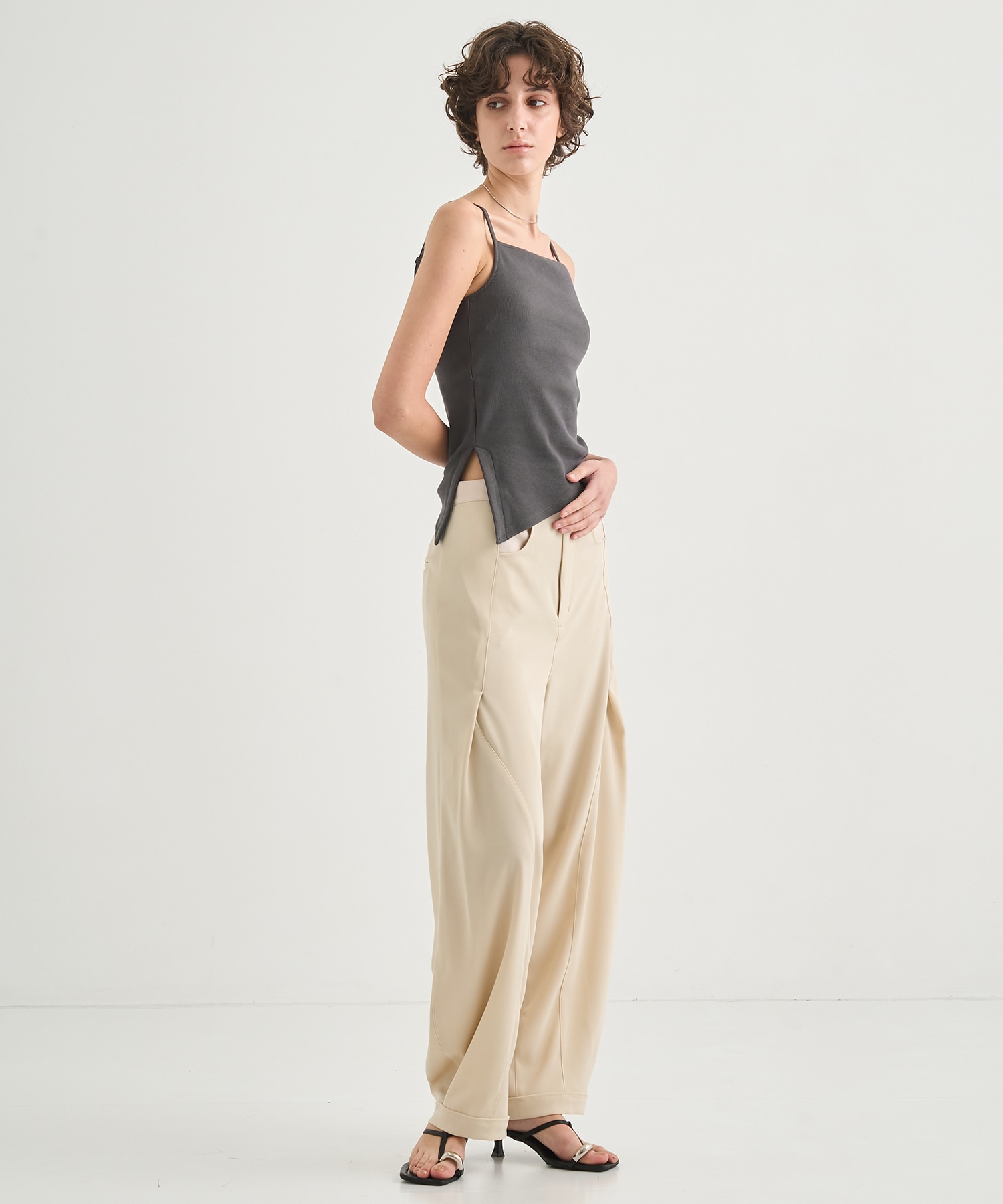Twill Barrel Leg Pants