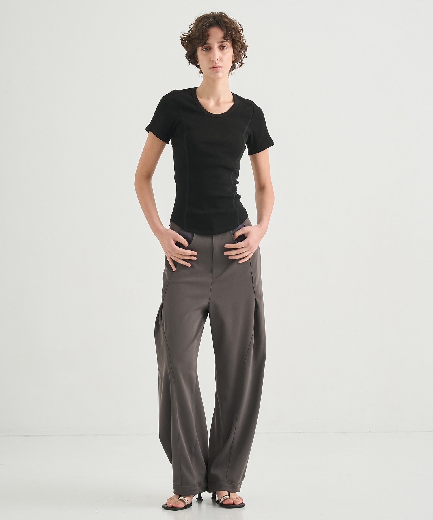 Twill Barrel Leg Pants