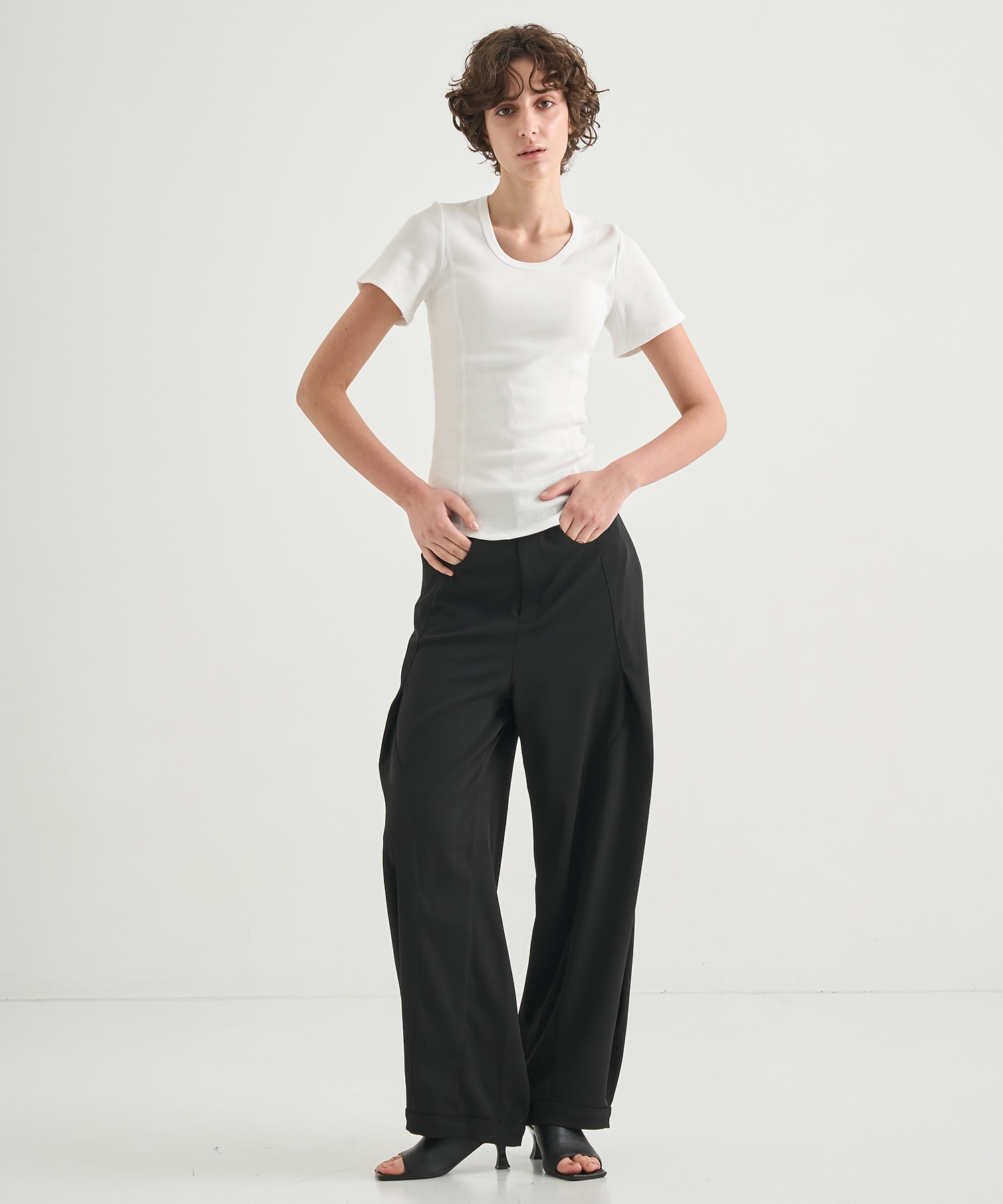 Twill Barrel Leg Pants