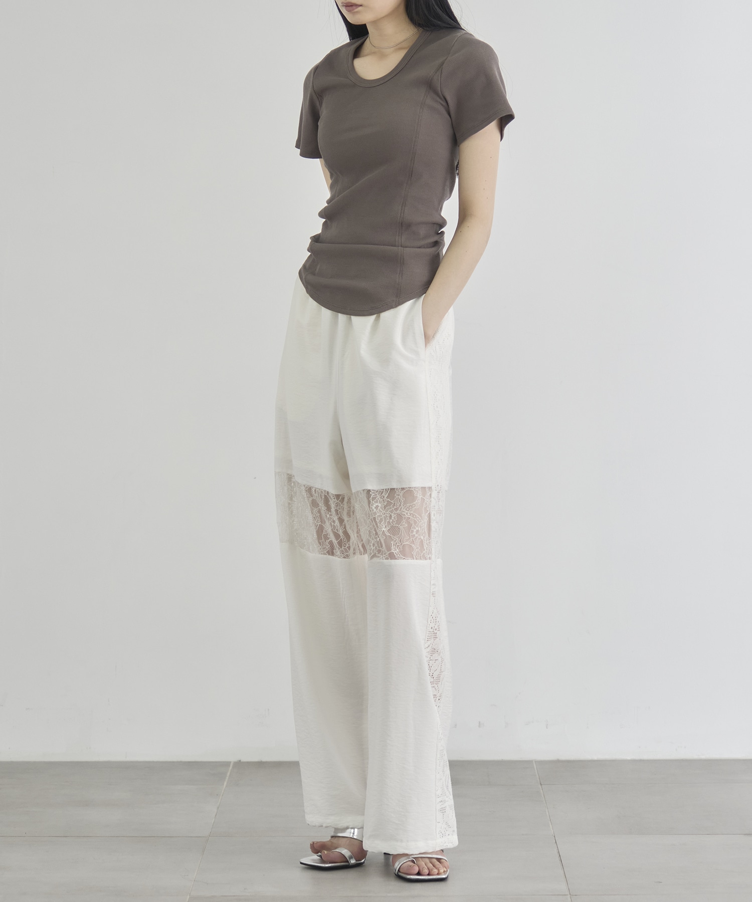Lace Combination Relax Pants