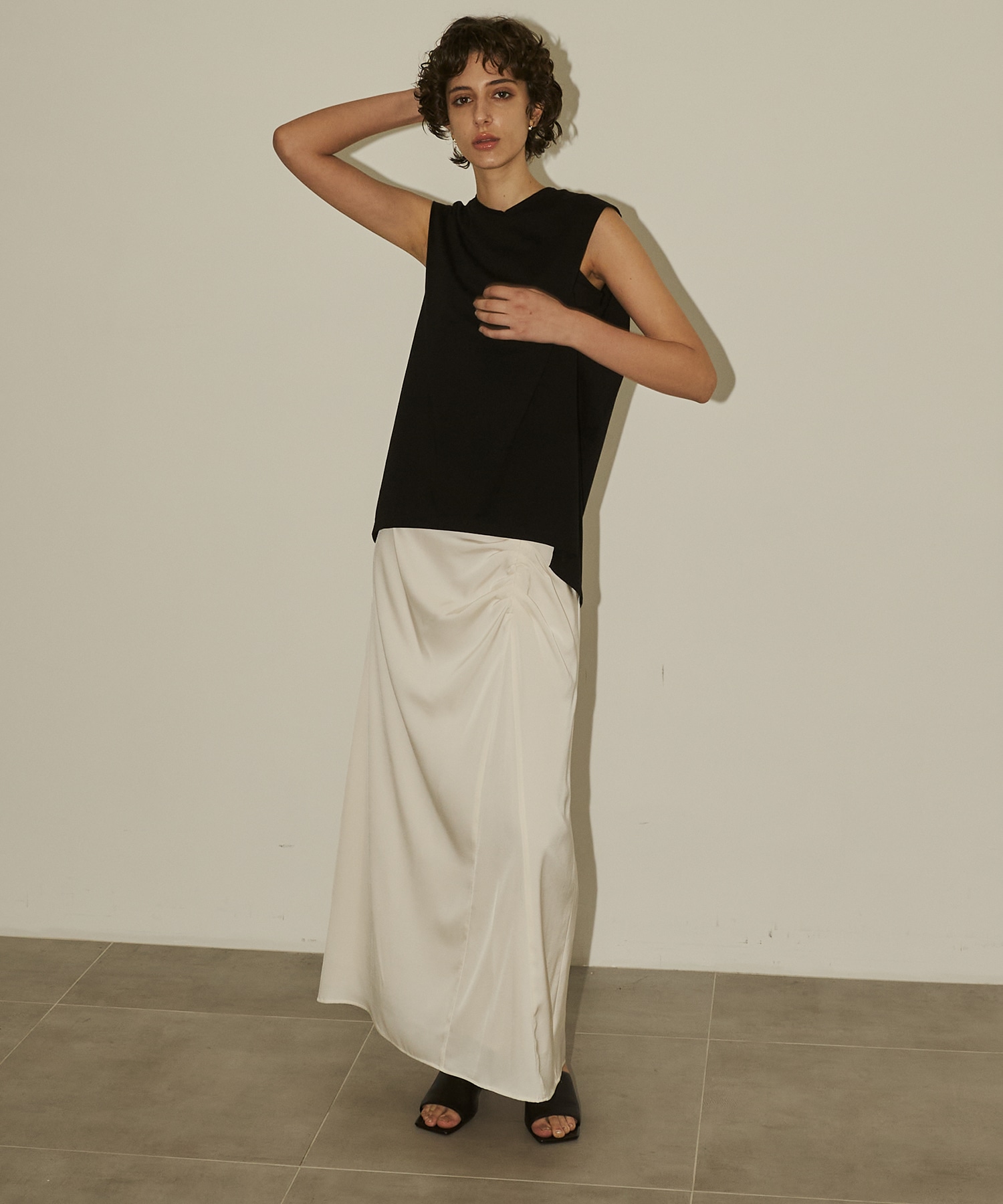 Gather Satin Skirt