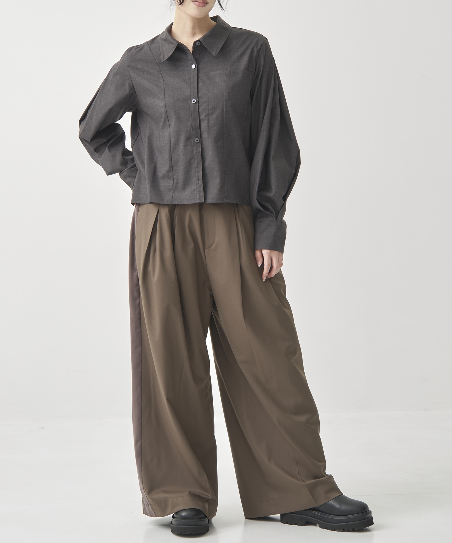 LeatherWaist Relax Pants