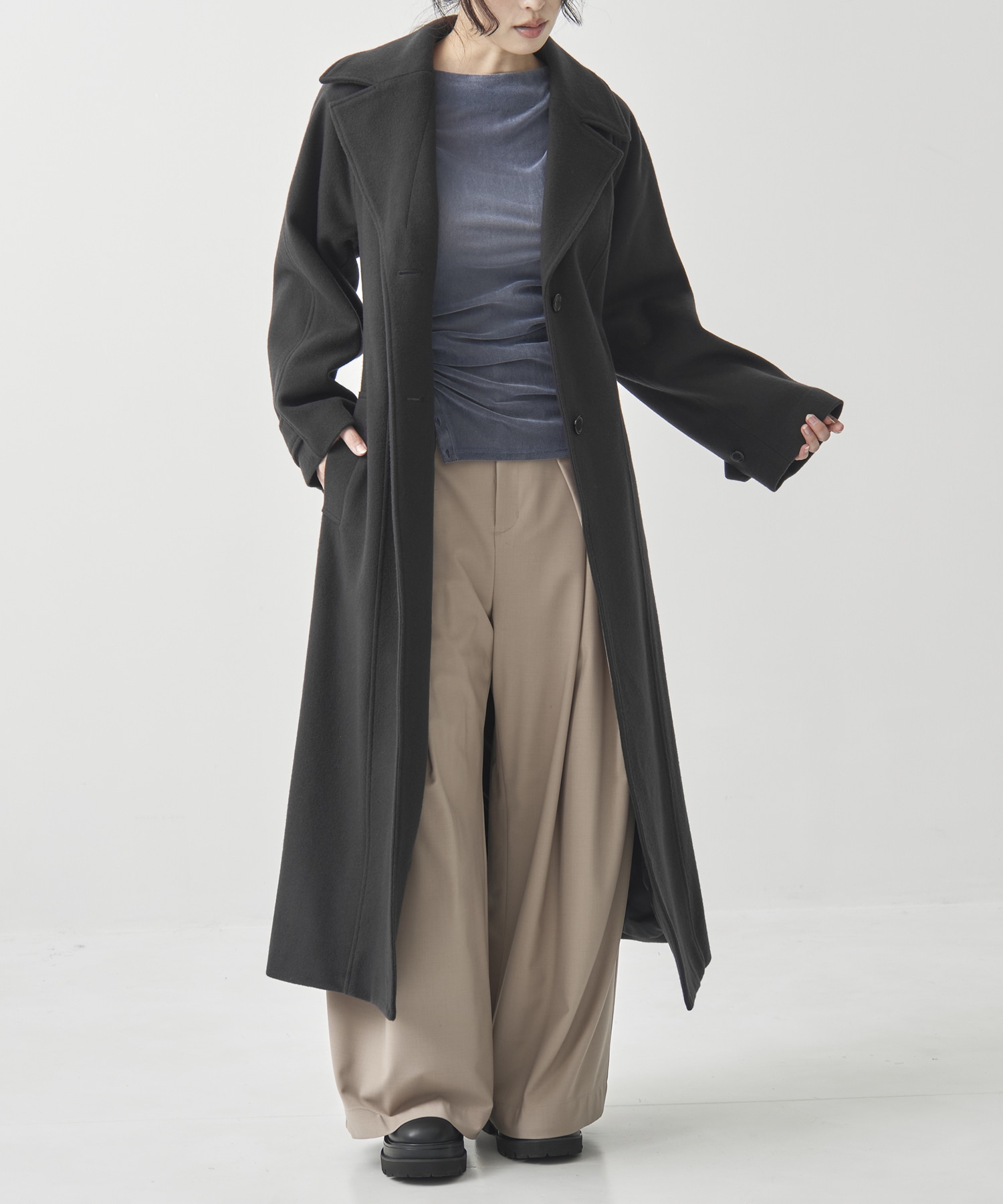 DoubleCollar Raglan Coat