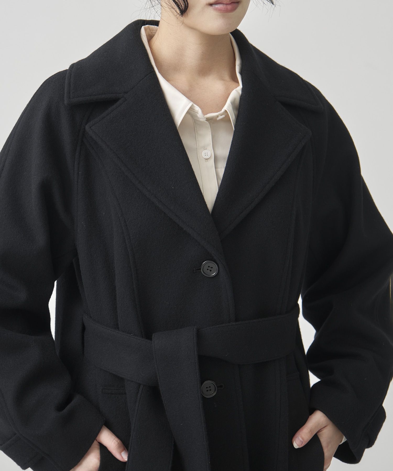 DoubleCollar Raglan Coat