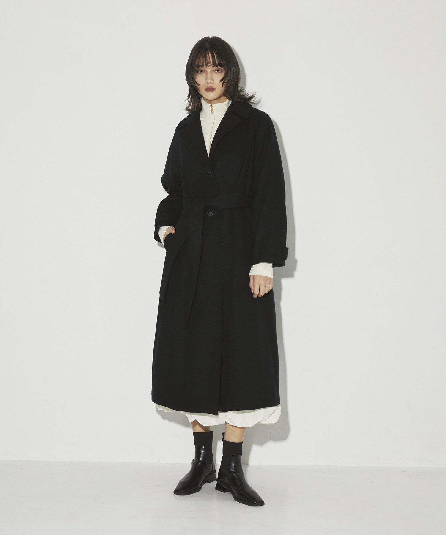 DoubleCollar Raglan Coat