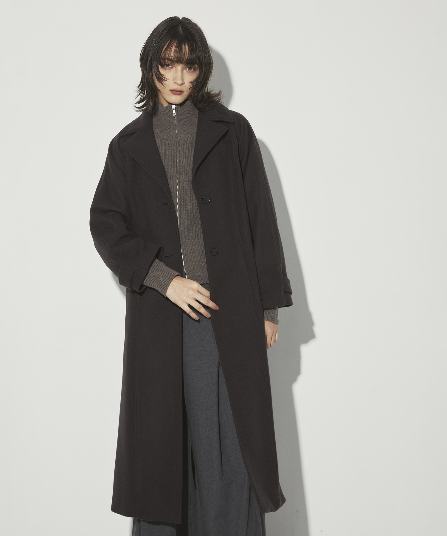 DoubleCollar Raglan Coat