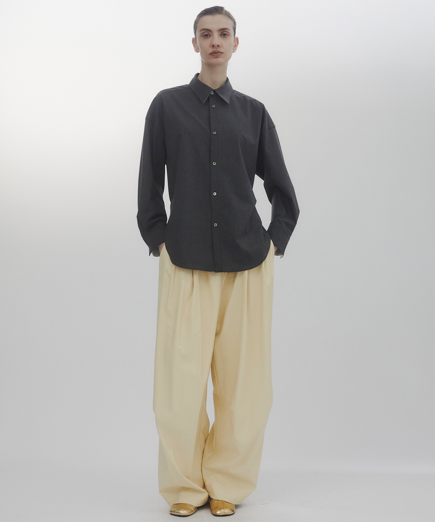 Faux Leather Barrel Trousers