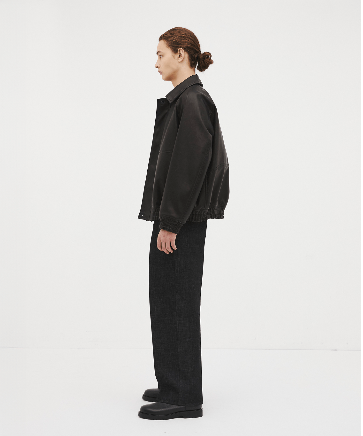 Kuramae leather zip-up jacket