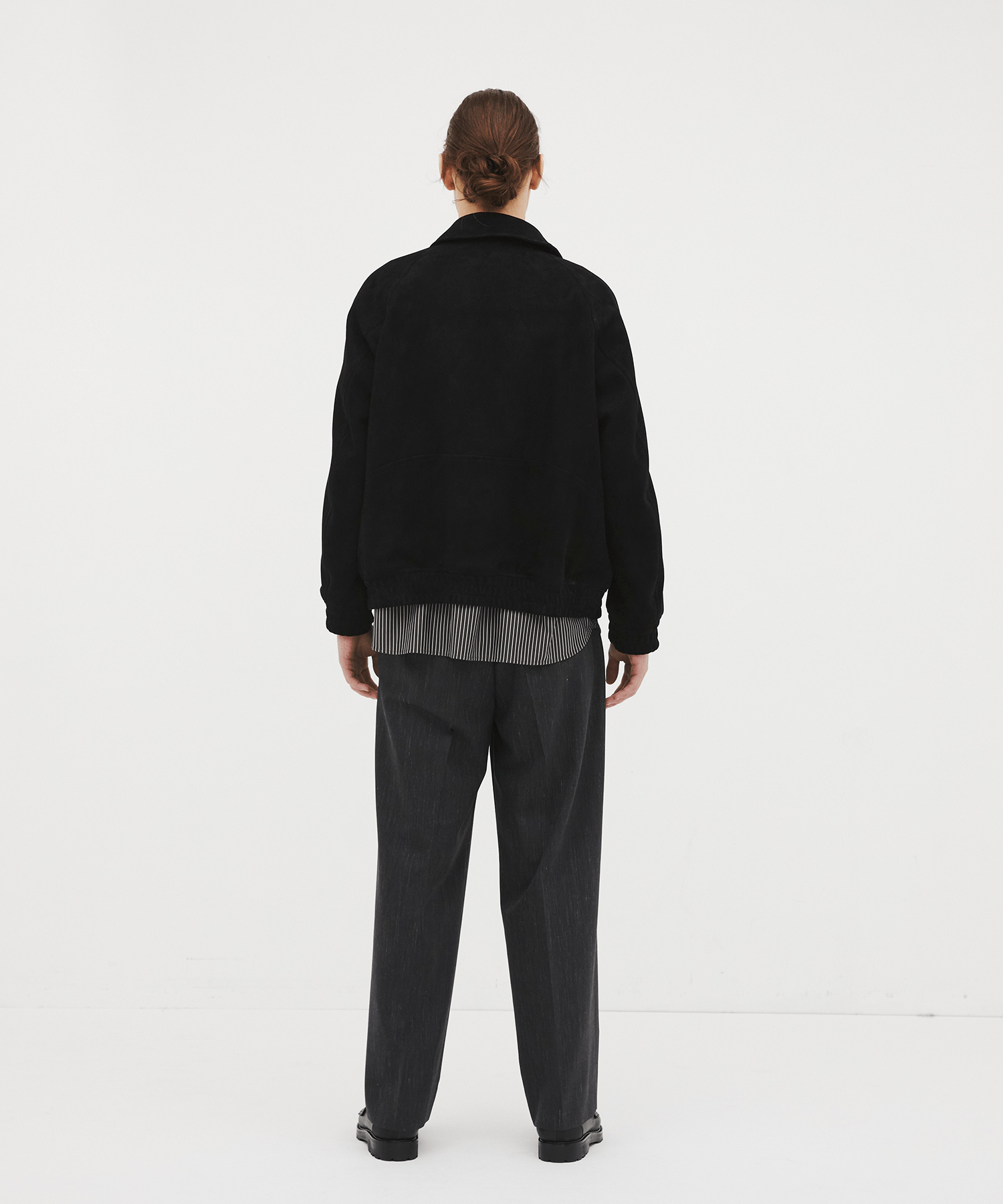 Kuramae leather zip-up jacket