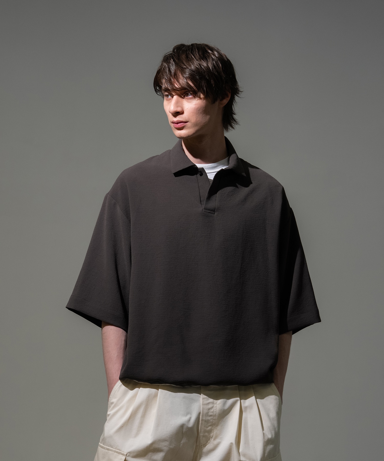 Multi-flex スキッパーポロシャツ