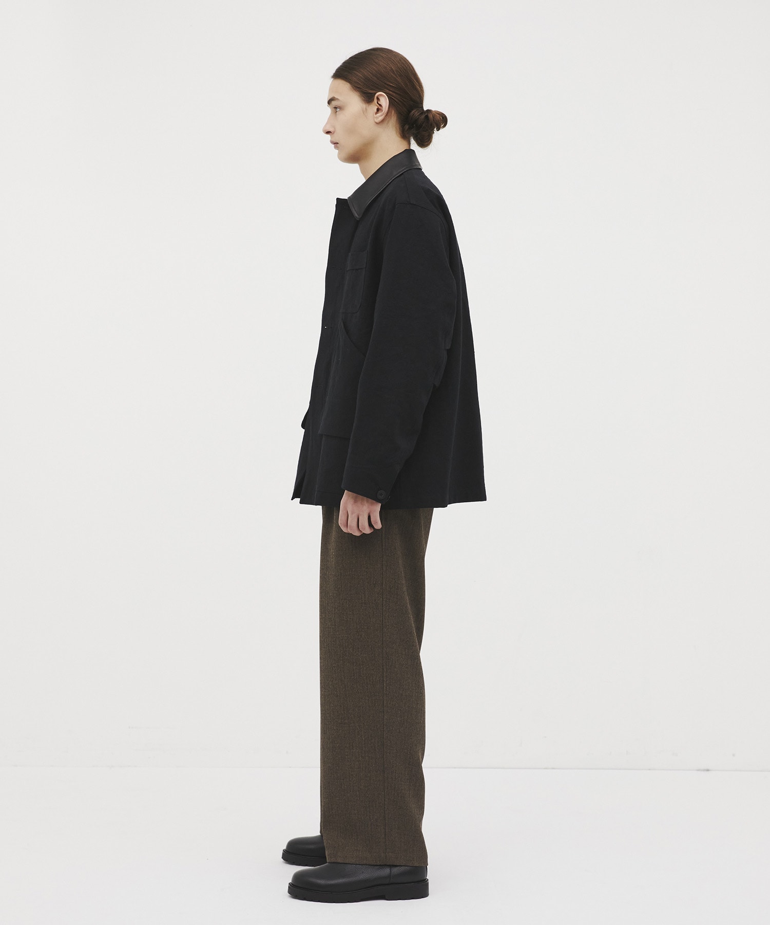 Mix herringbone ワイドパンツ