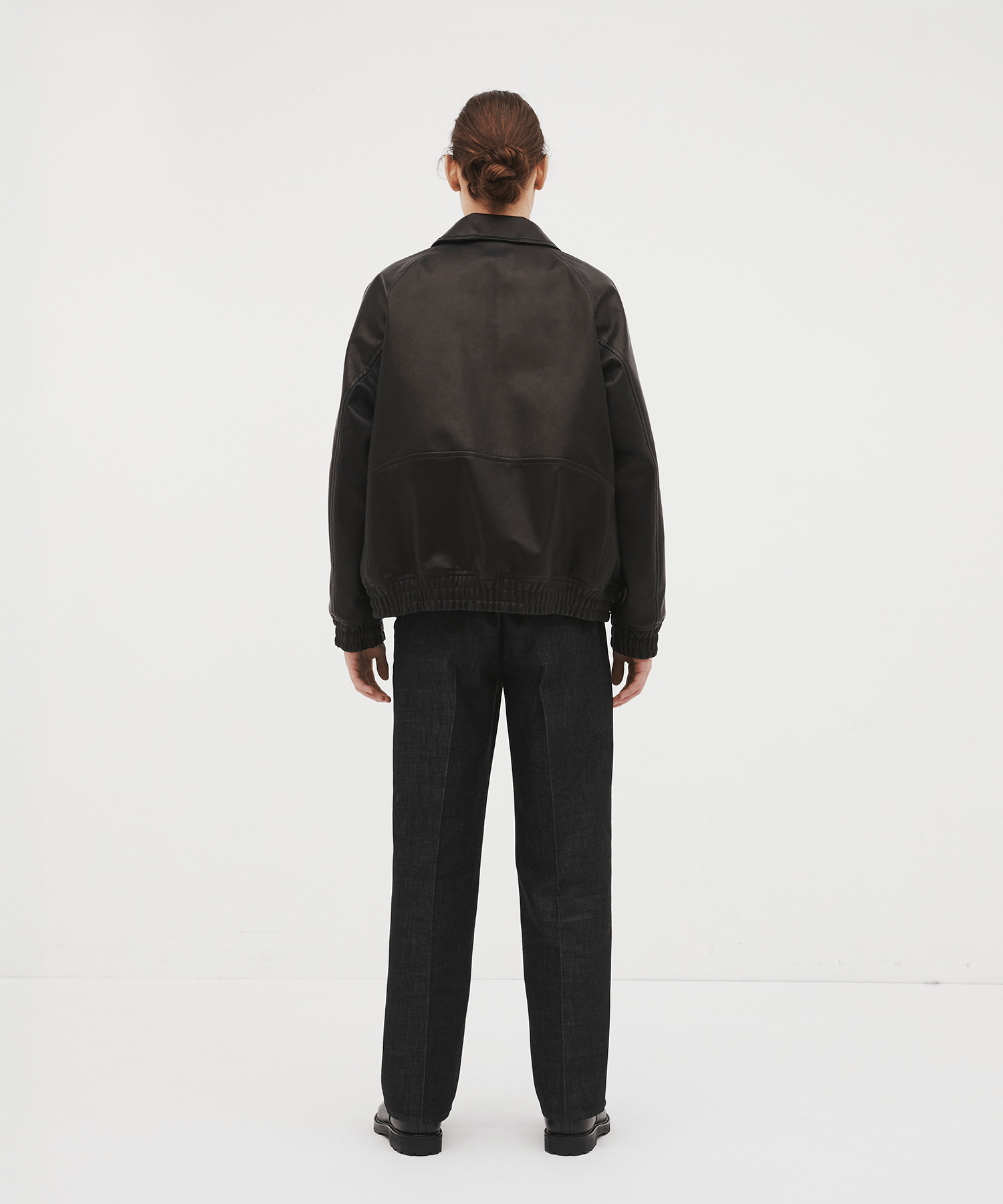 Kuramae leather zip-up jacket