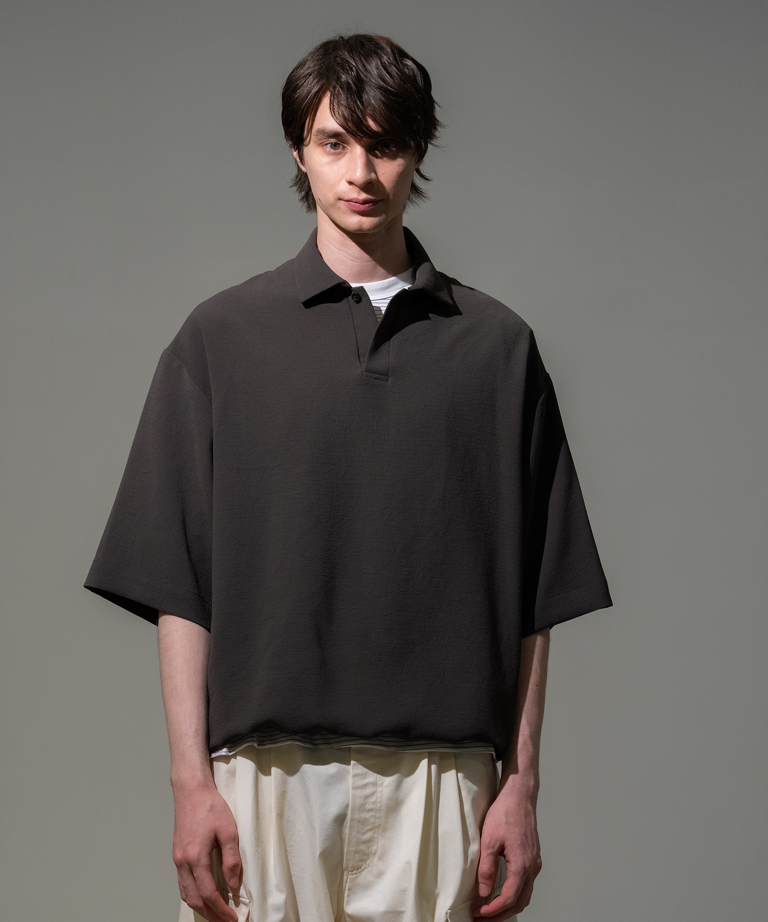 Multi-flex スキッパーポロシャツ
