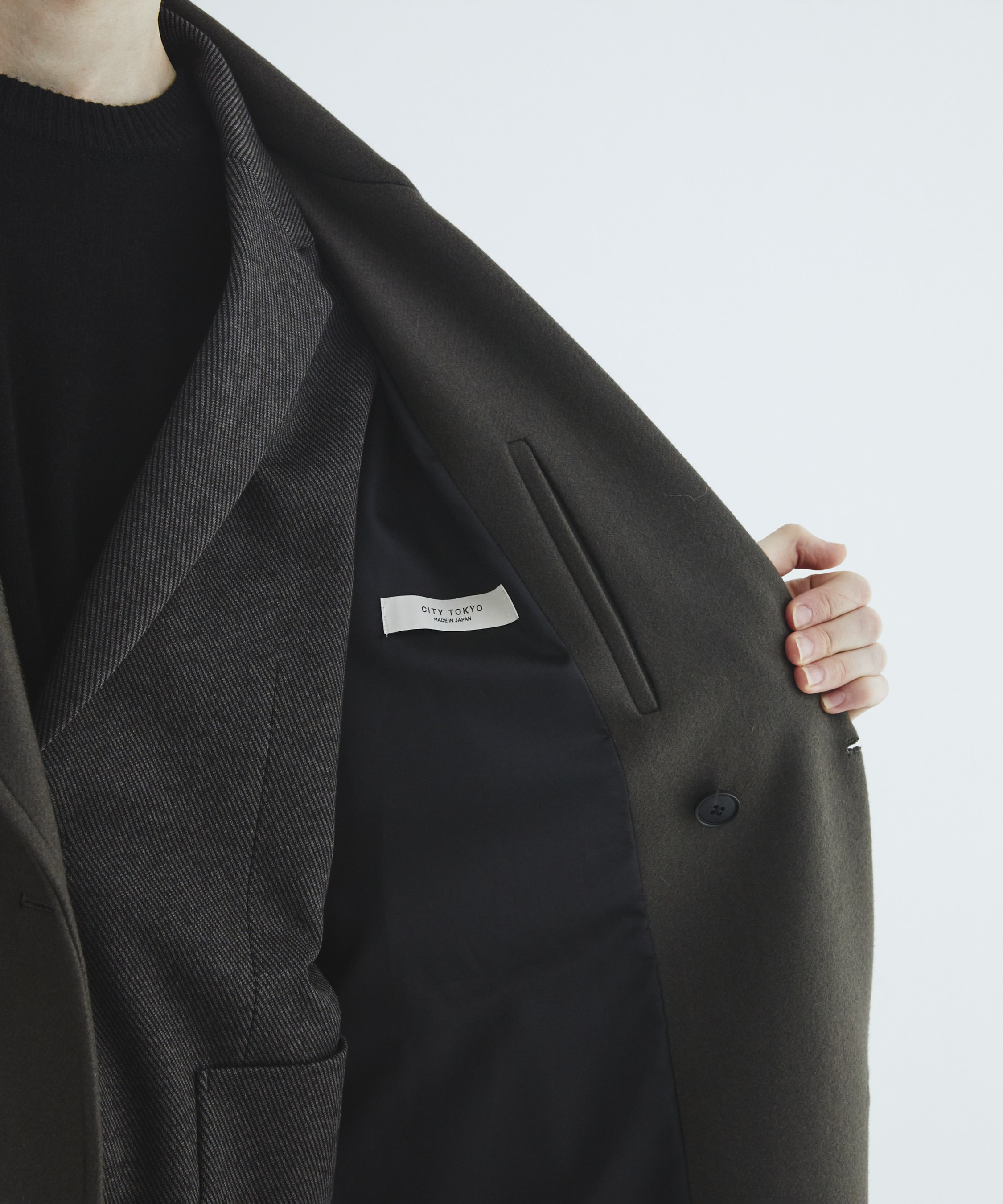 Premium meltonベルテッドコート