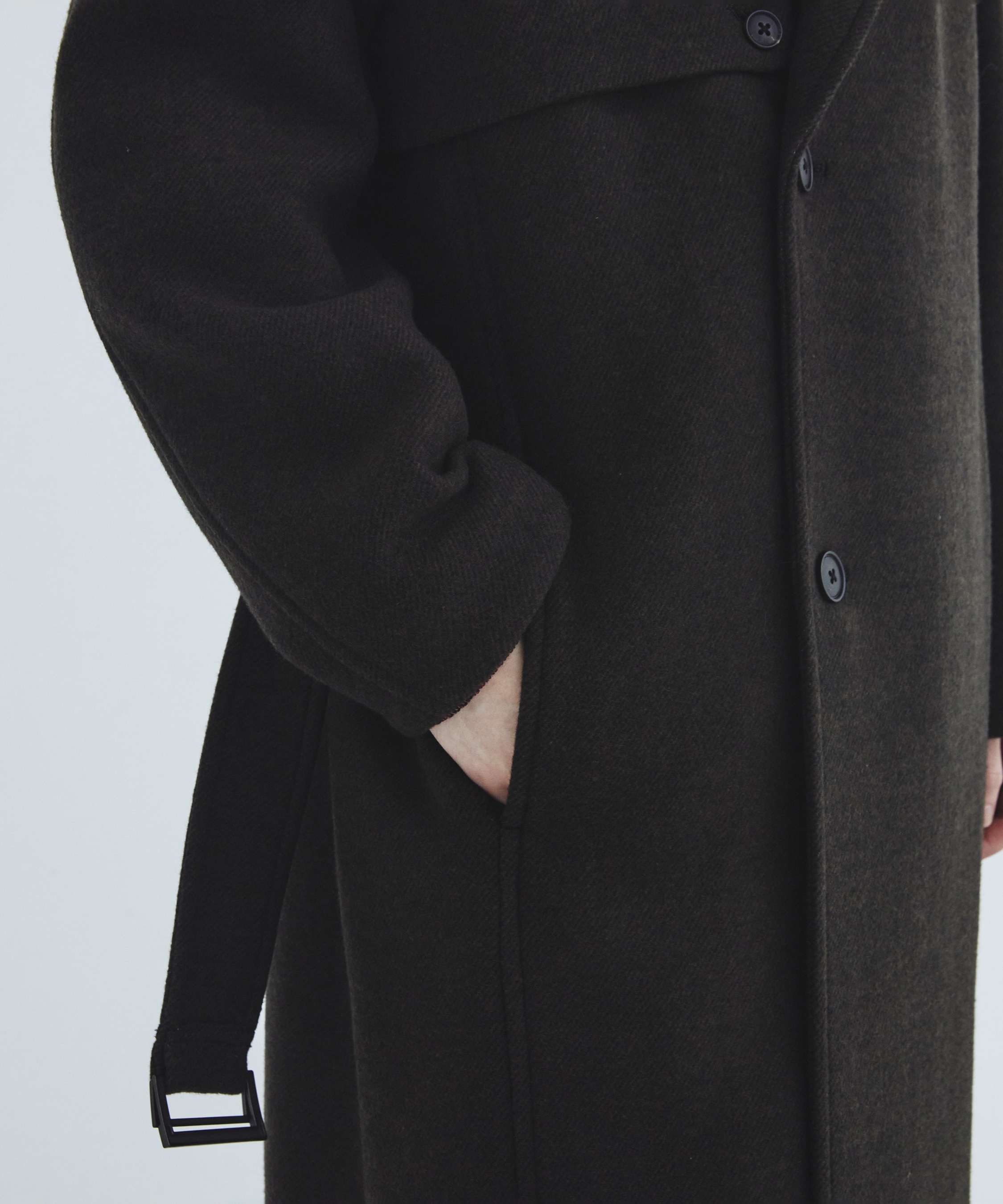 Premium meltonベルテッドコート