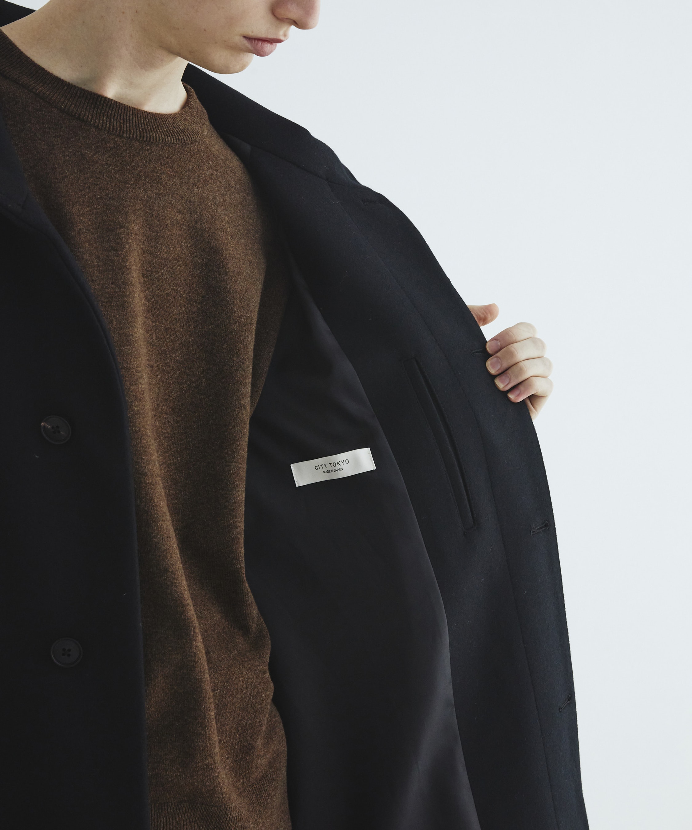 Premium meltonスタンドコート