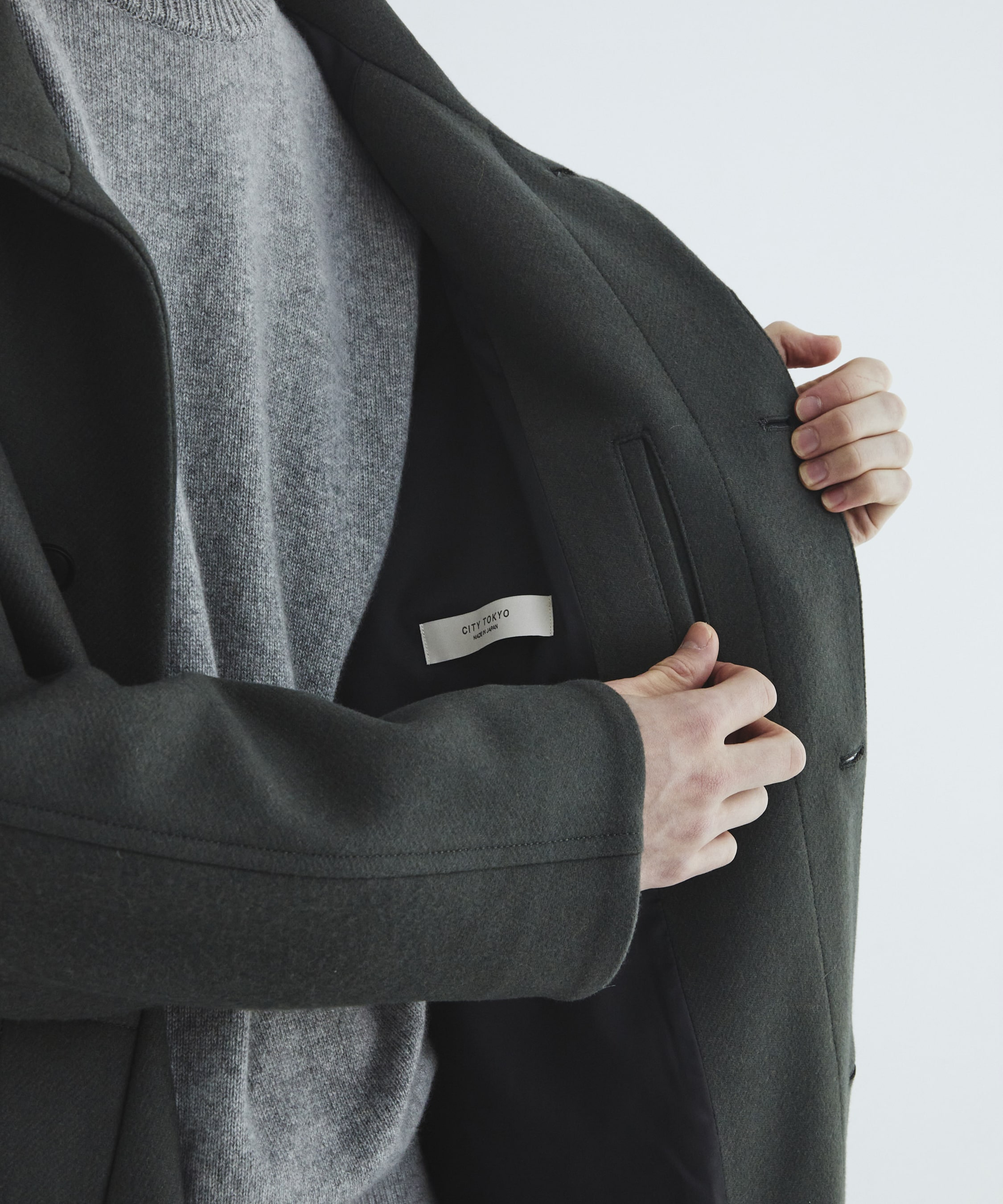 Premium meltonスタンドコート