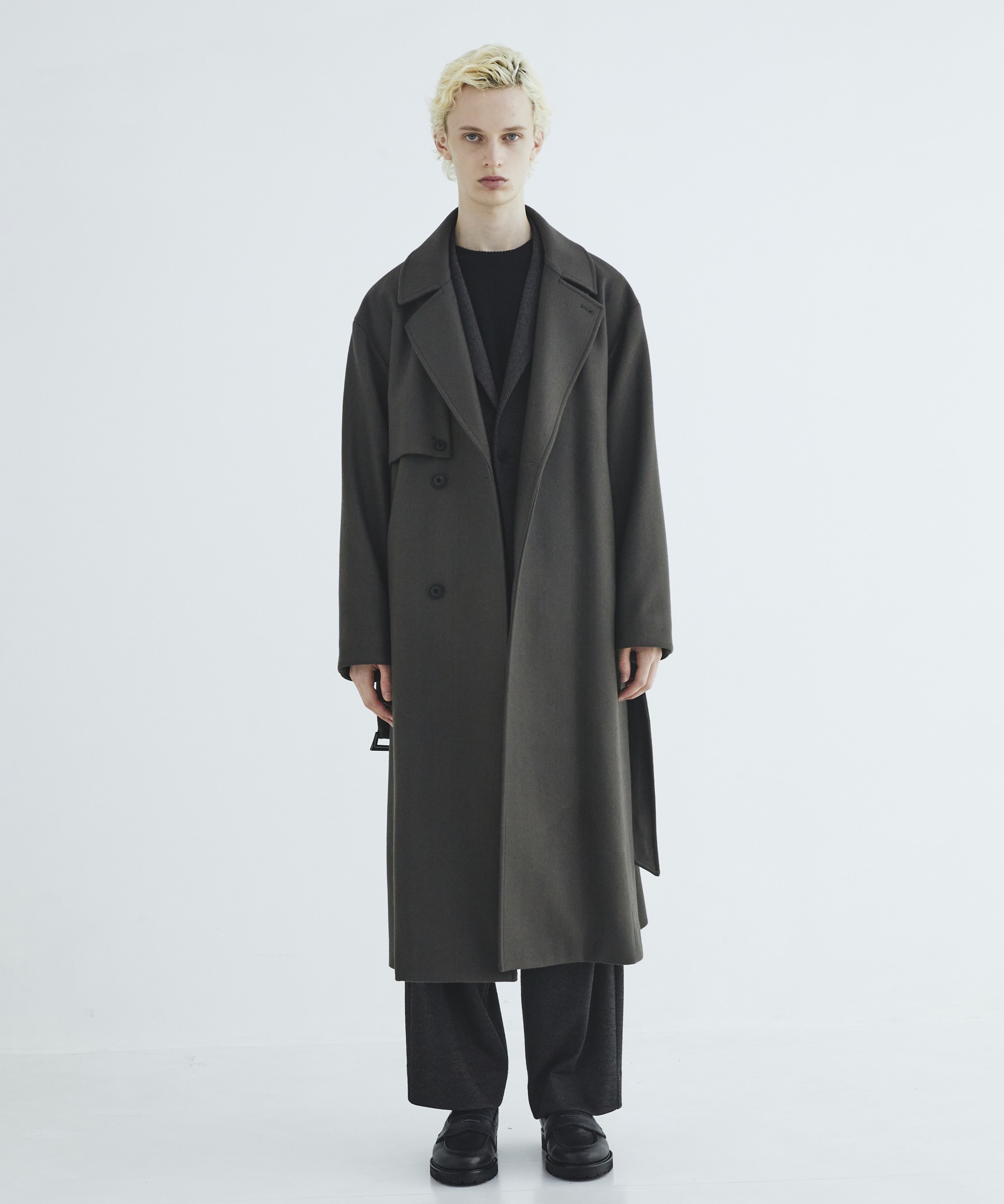 Premium meltonベルテッドコート