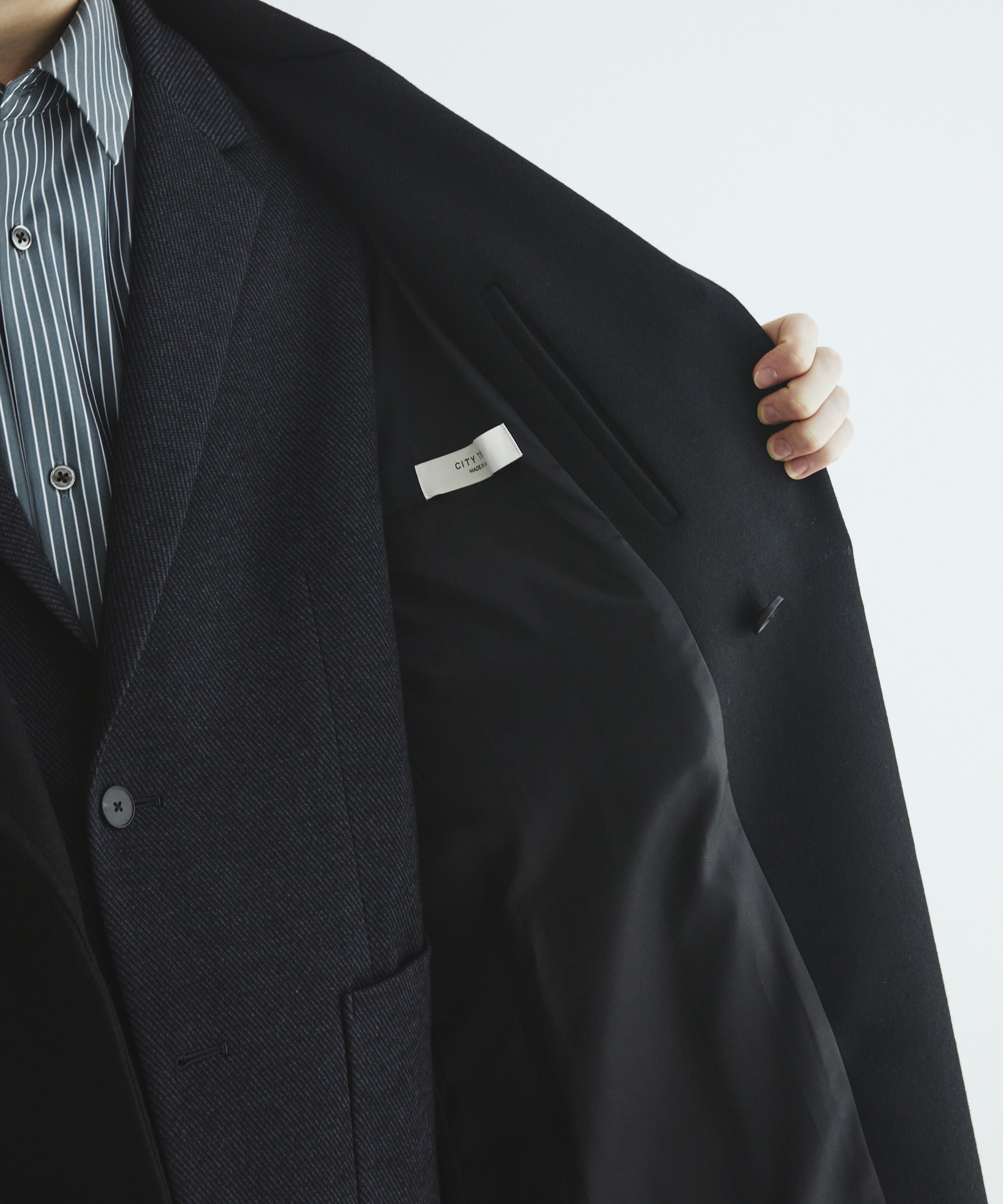 Premium meltonベルテッドコート