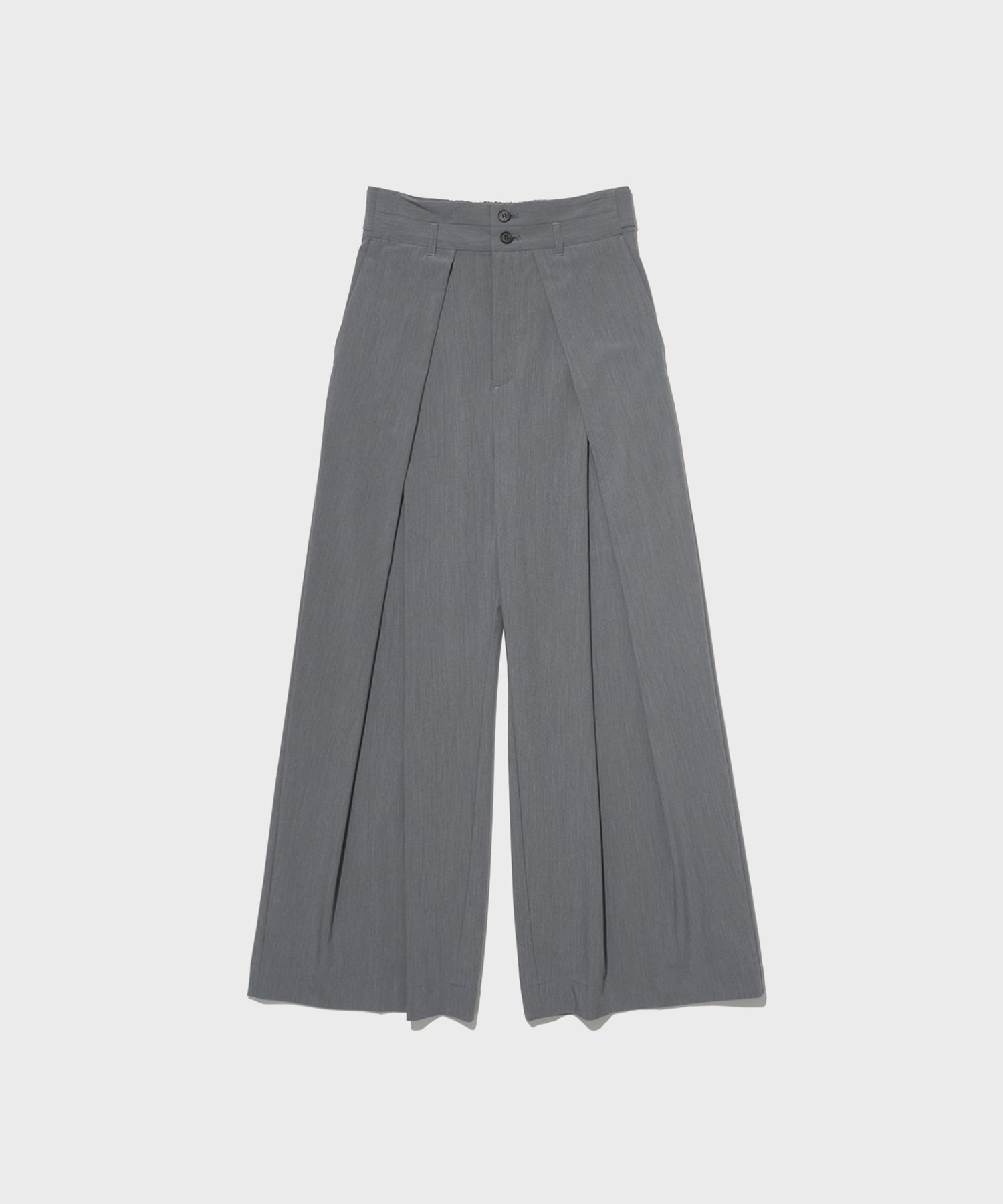 Belt Arranged Tuck Wide Pants