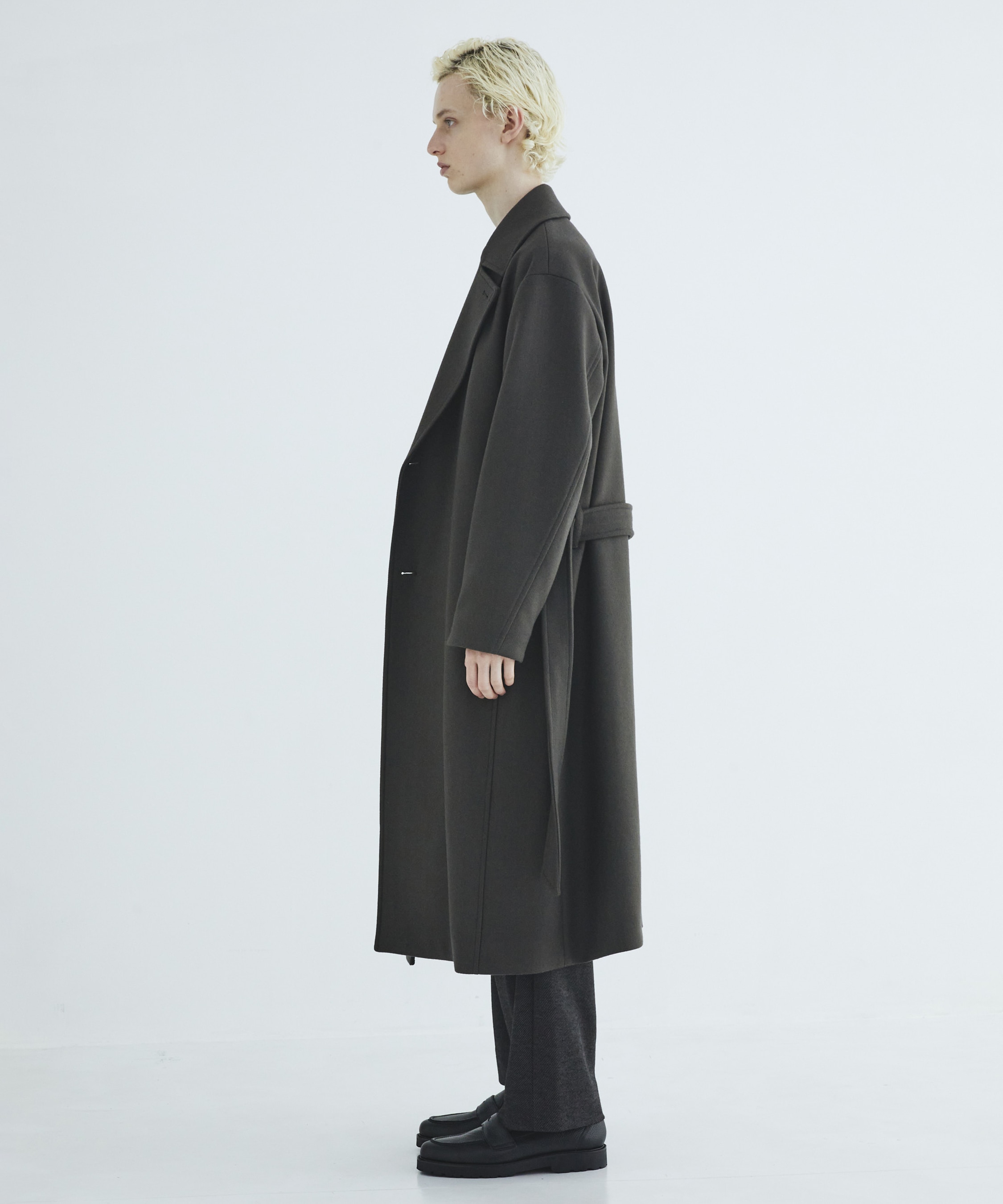 Premium meltonベルテッドコート